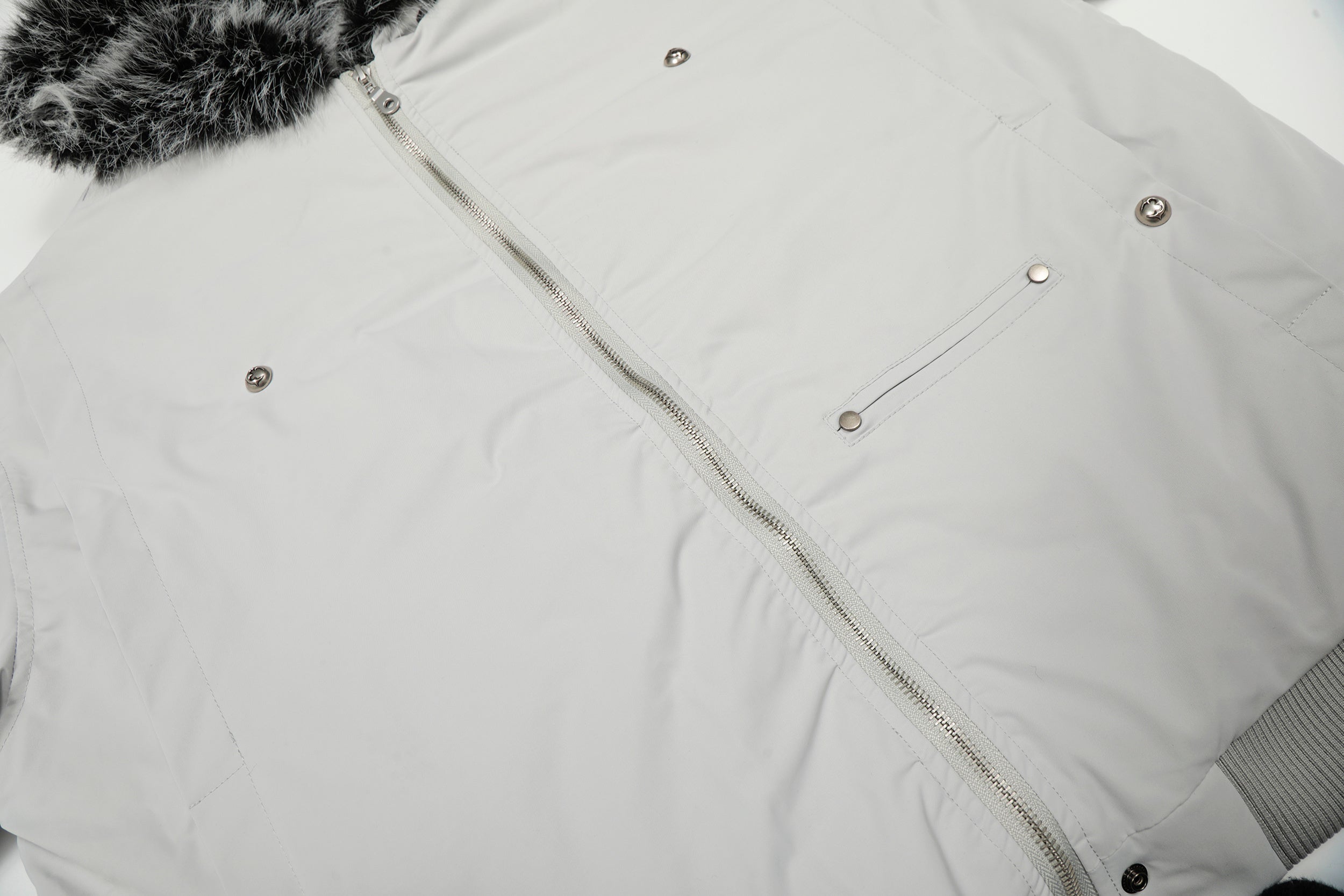 3-6-5.shop Faux Fur Hood Utility Bomber Jacket