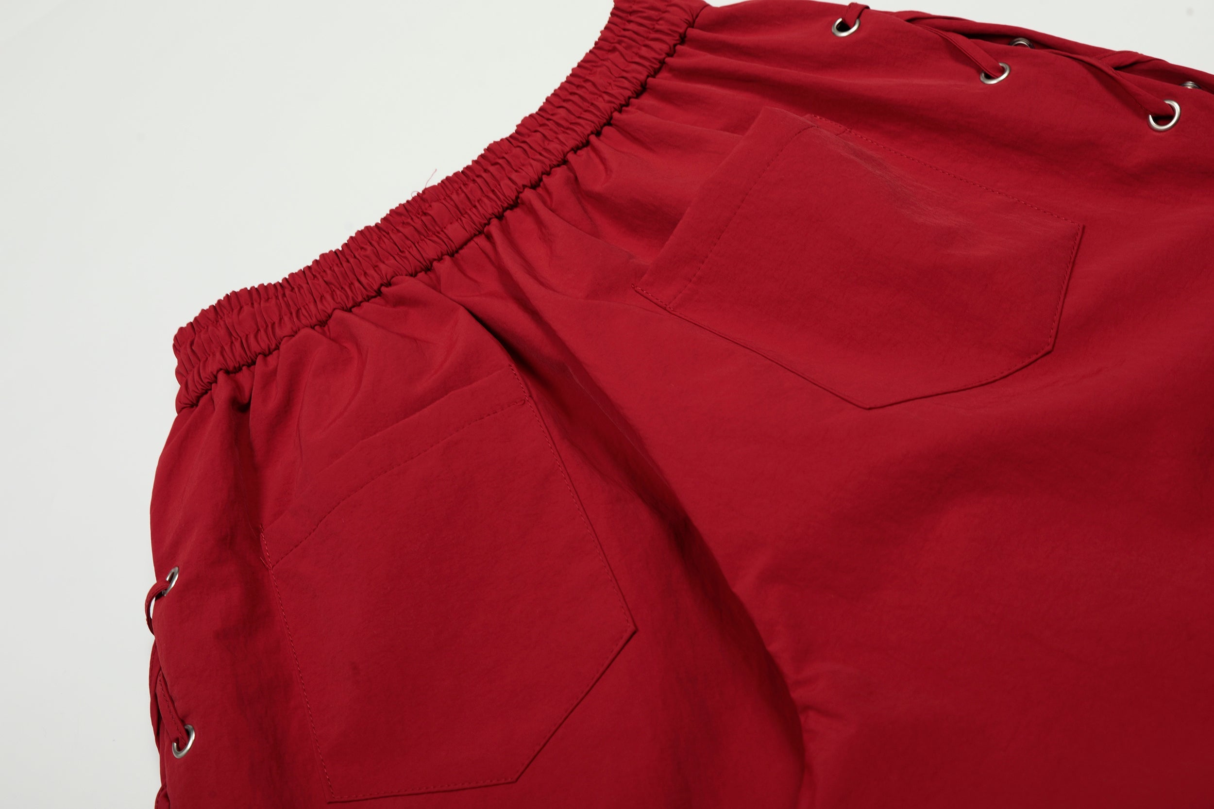 3-6-5.shop Cross Embroidered Lace-Up Wide-Leg Pants