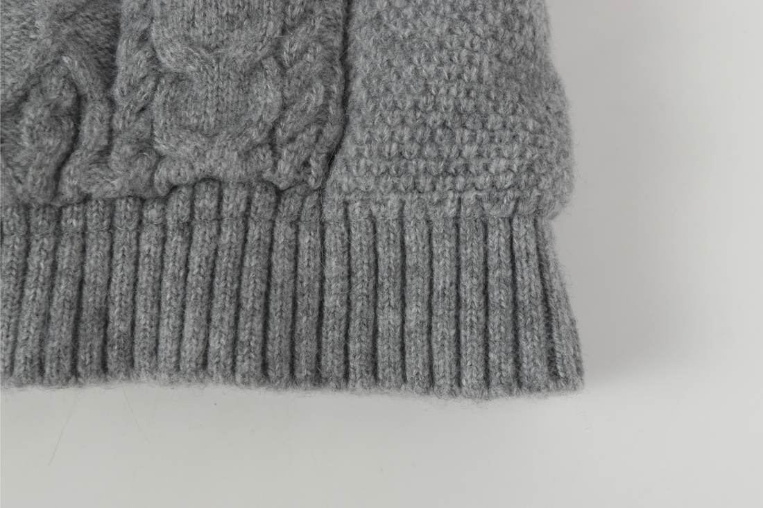 3-6-5.shop Fleece-Lined Cable Knit Jacket