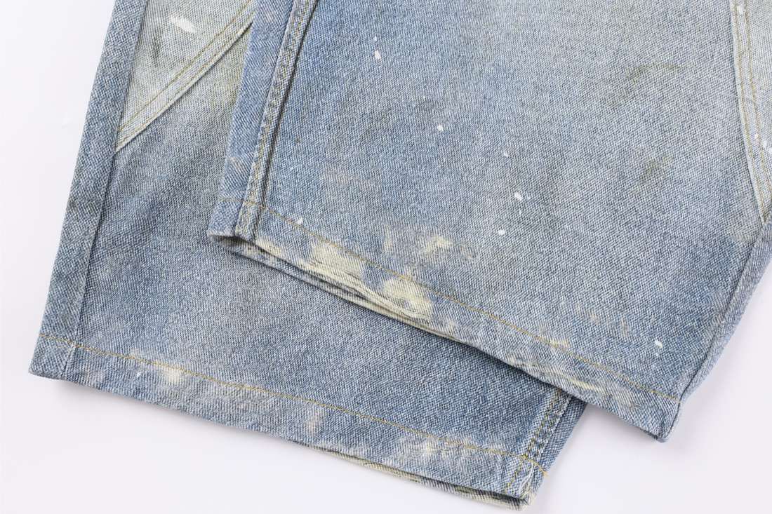 3-6-5.shop Tie-Detailed Washed Barrel Jeans