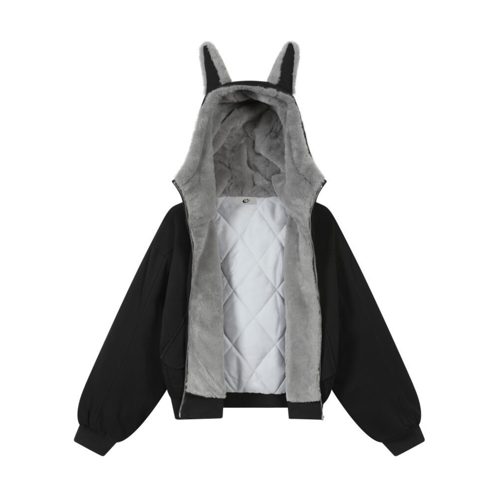 3-6-5.shop Bunny Ear Sherpa Hoodie Jacket