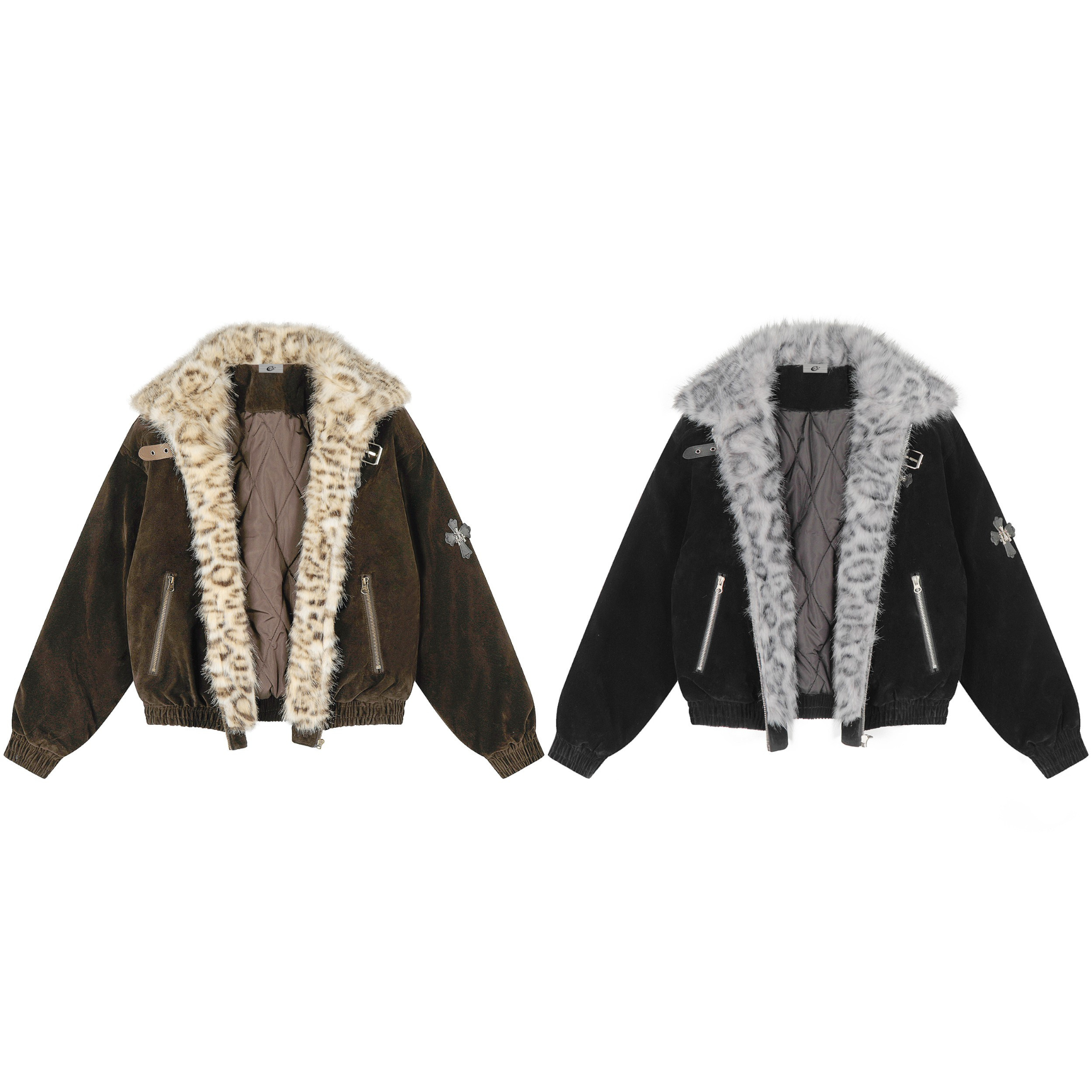 3-6-5.shop Faux Fur Collar Suede-Texture Jacket