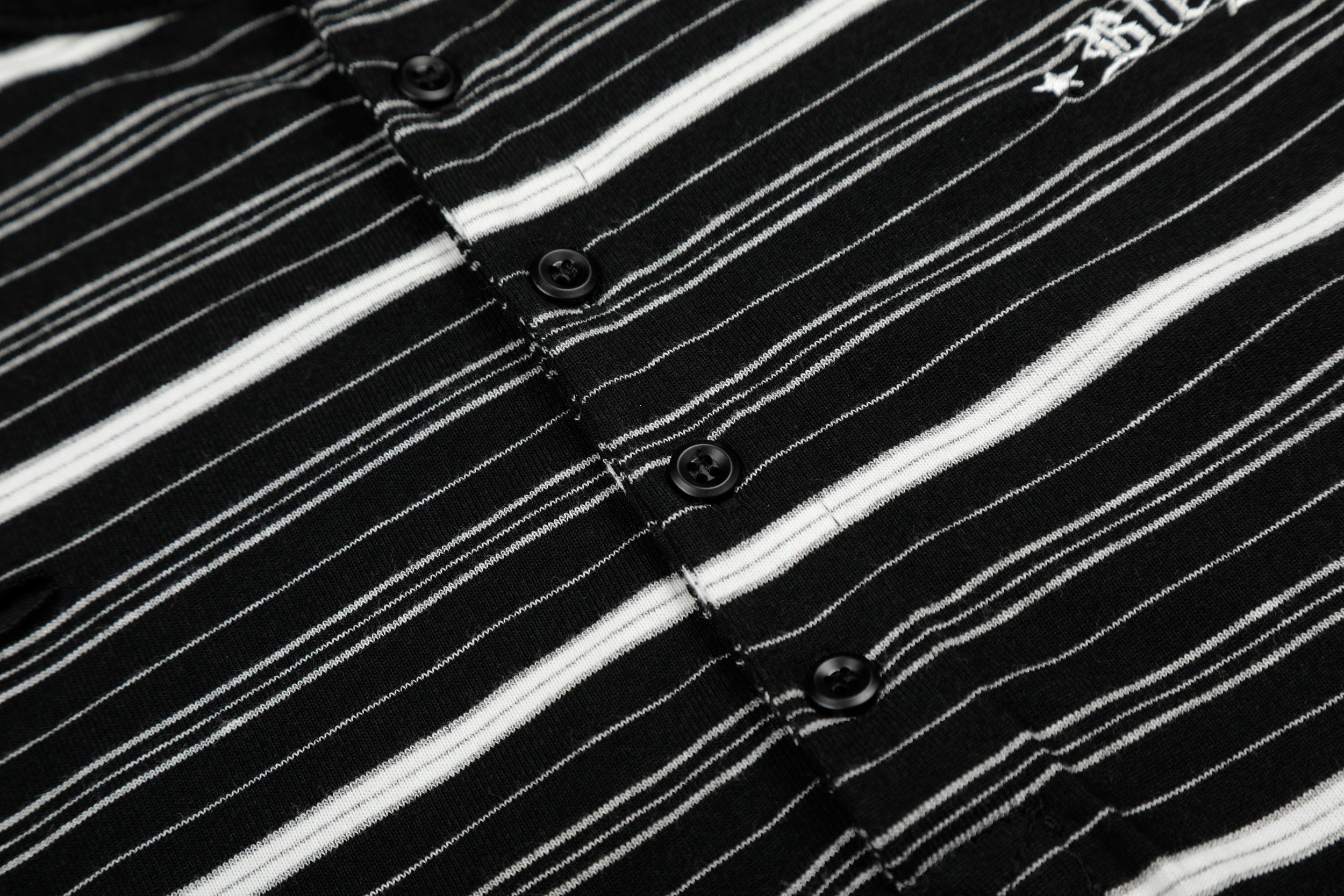 3-6-5.shop Striped Henley Long Sleeve Tee