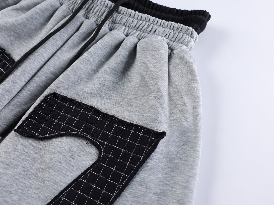 3-6-5.shop 77 Patchwork Wide-Leg Sweatpants