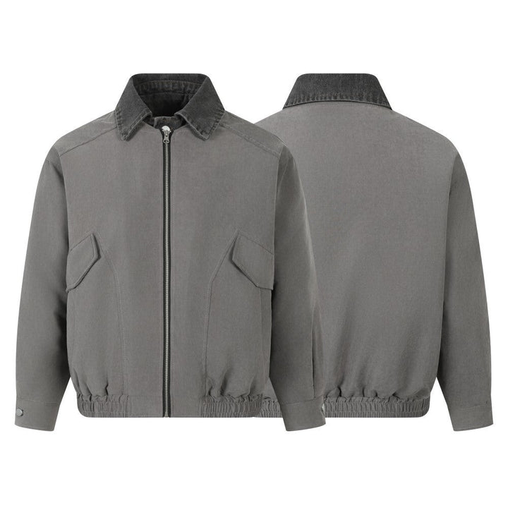 3-6-5.shop Vintage Contrast-Collar Cotton Jacket