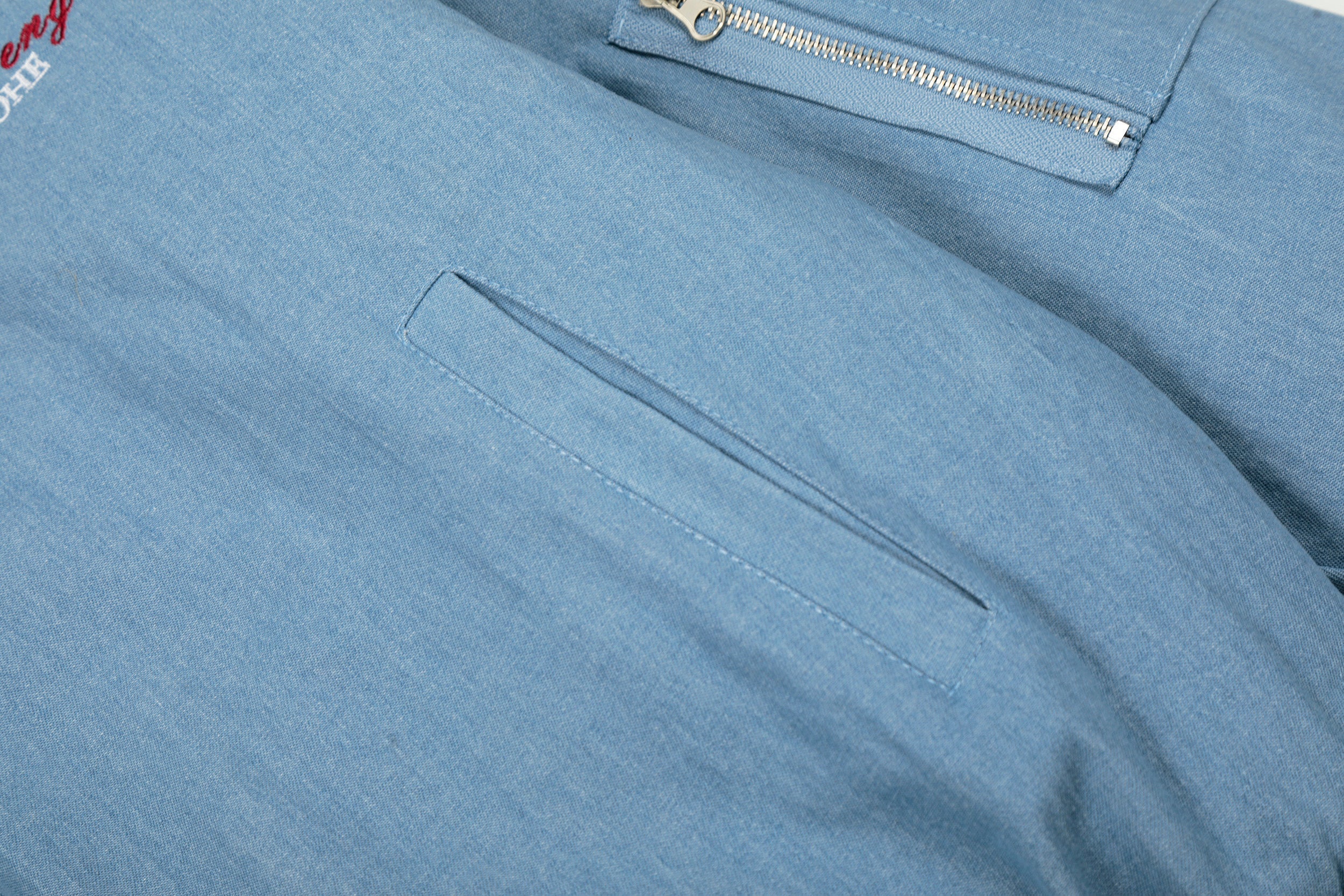 3-6-5.shop “97 Denim Varsity Hooded Jacket”