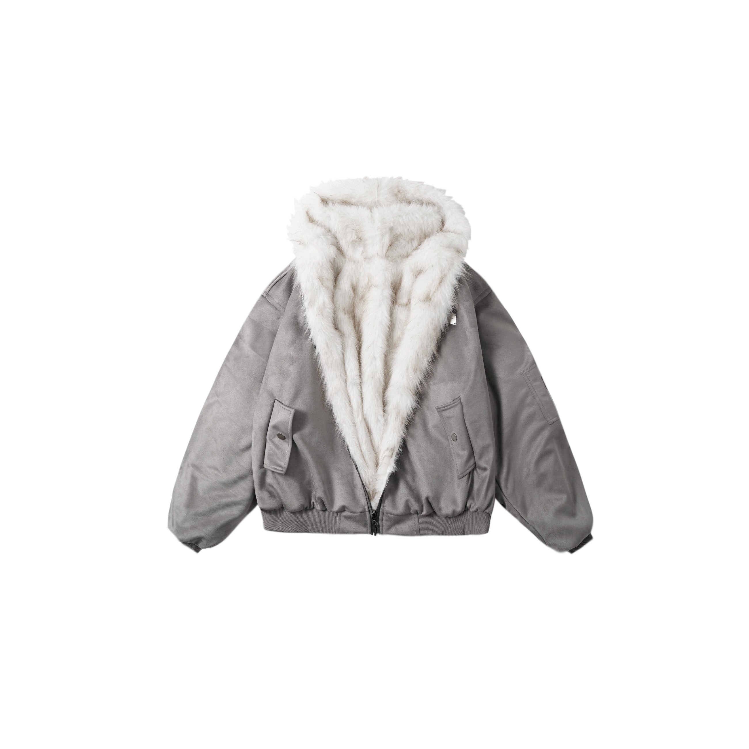 3-6-5.shop Reversible Faux Fur Hooded Jacket