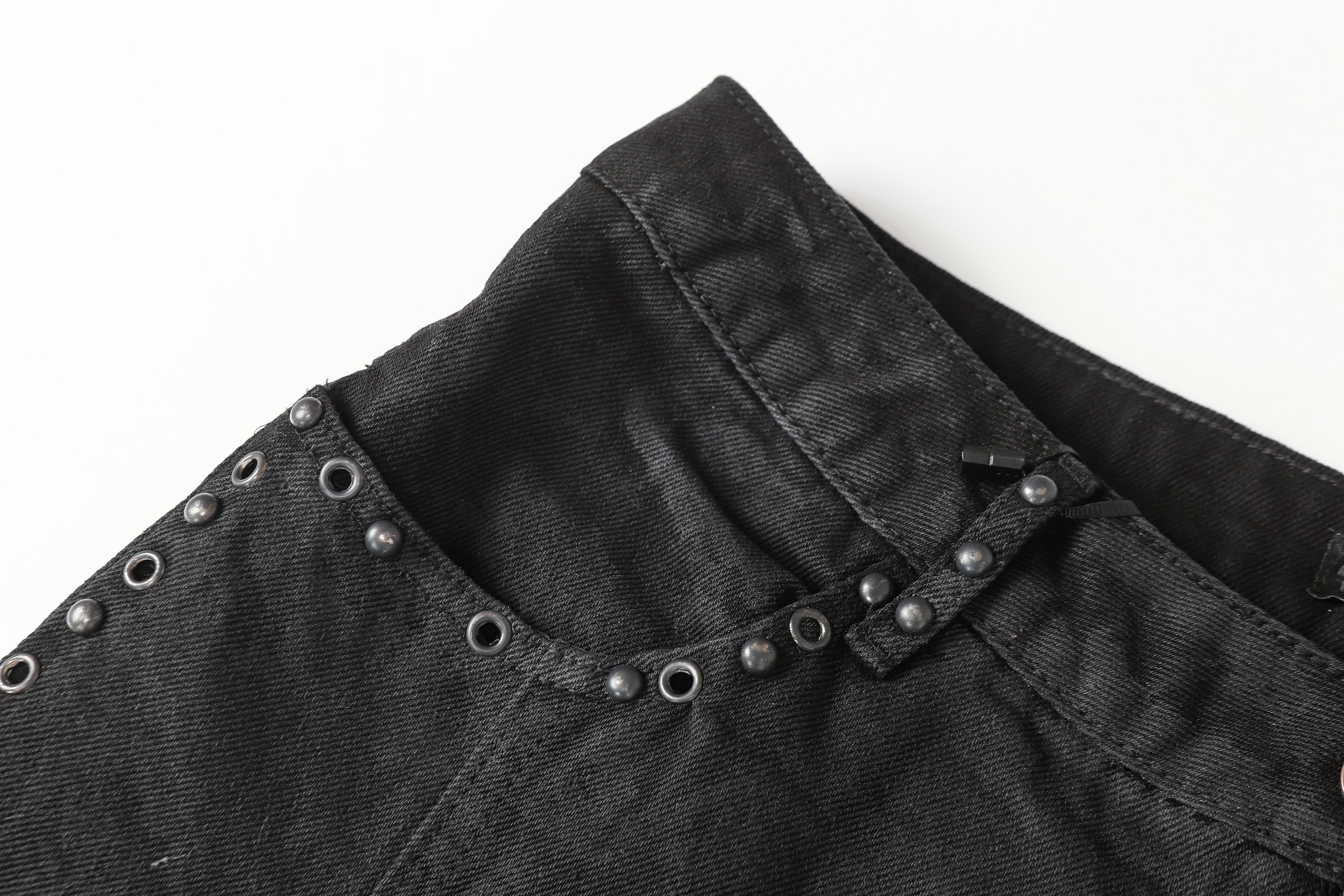 3-6-5.shop Studded Panel Wide-Leg Jeans