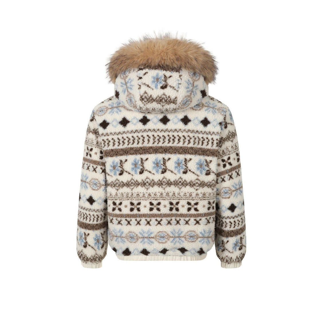3-6-5.shop Nordic Pattern Fur Hood Jacket