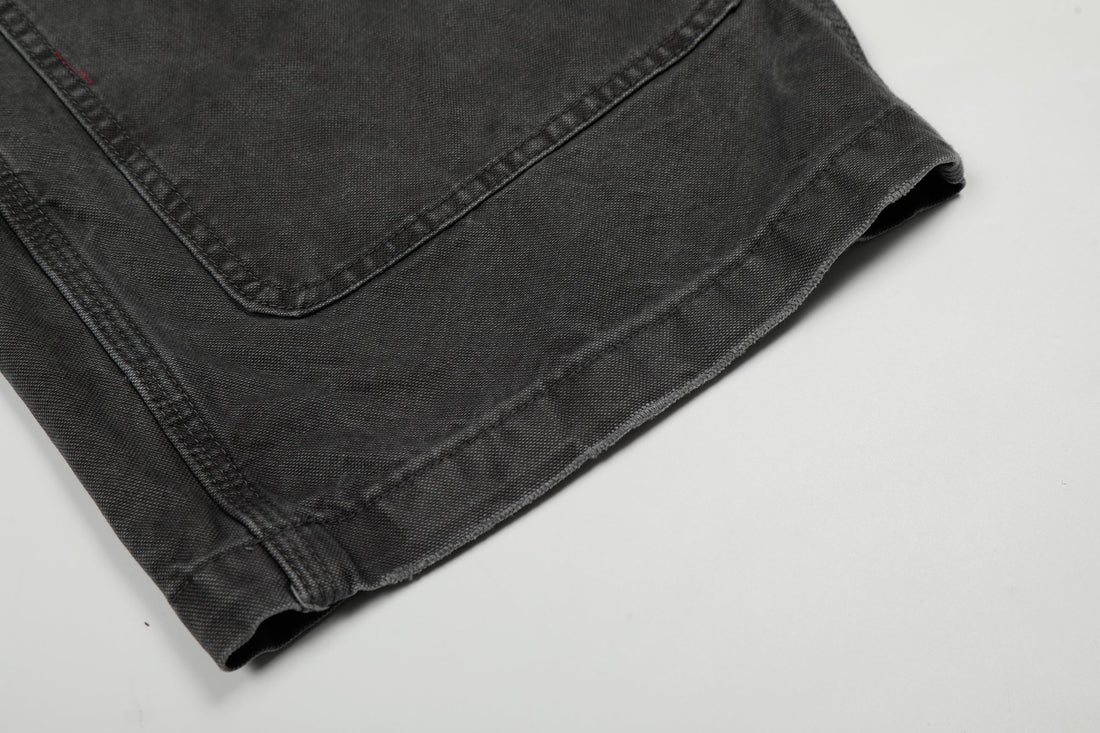 3-6-5.shop Washed Utility Wide-Leg Denim Pants