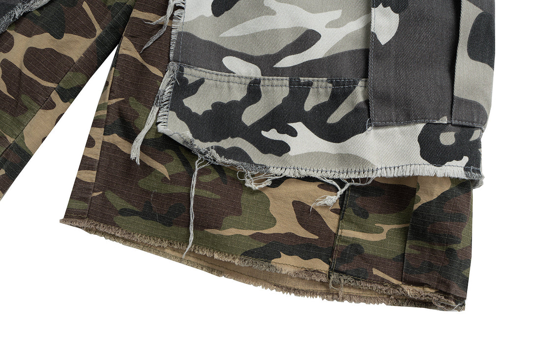3-6-5.shop Layered Camo Cargo Shorts