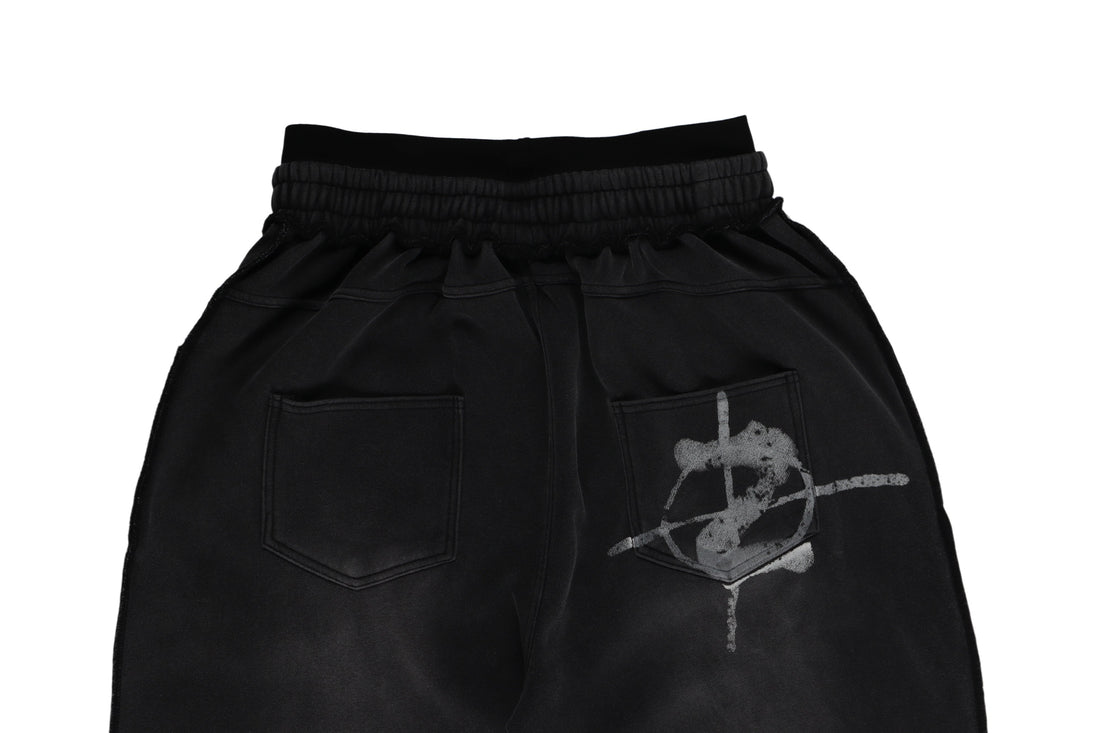 3-6-5.shop Graffiti Washed Wide-Leg Sweatpants