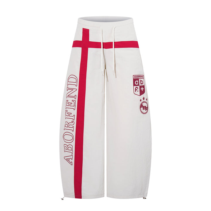 3-6-5.shop Cross Graphic Wide-Leg Track Pants