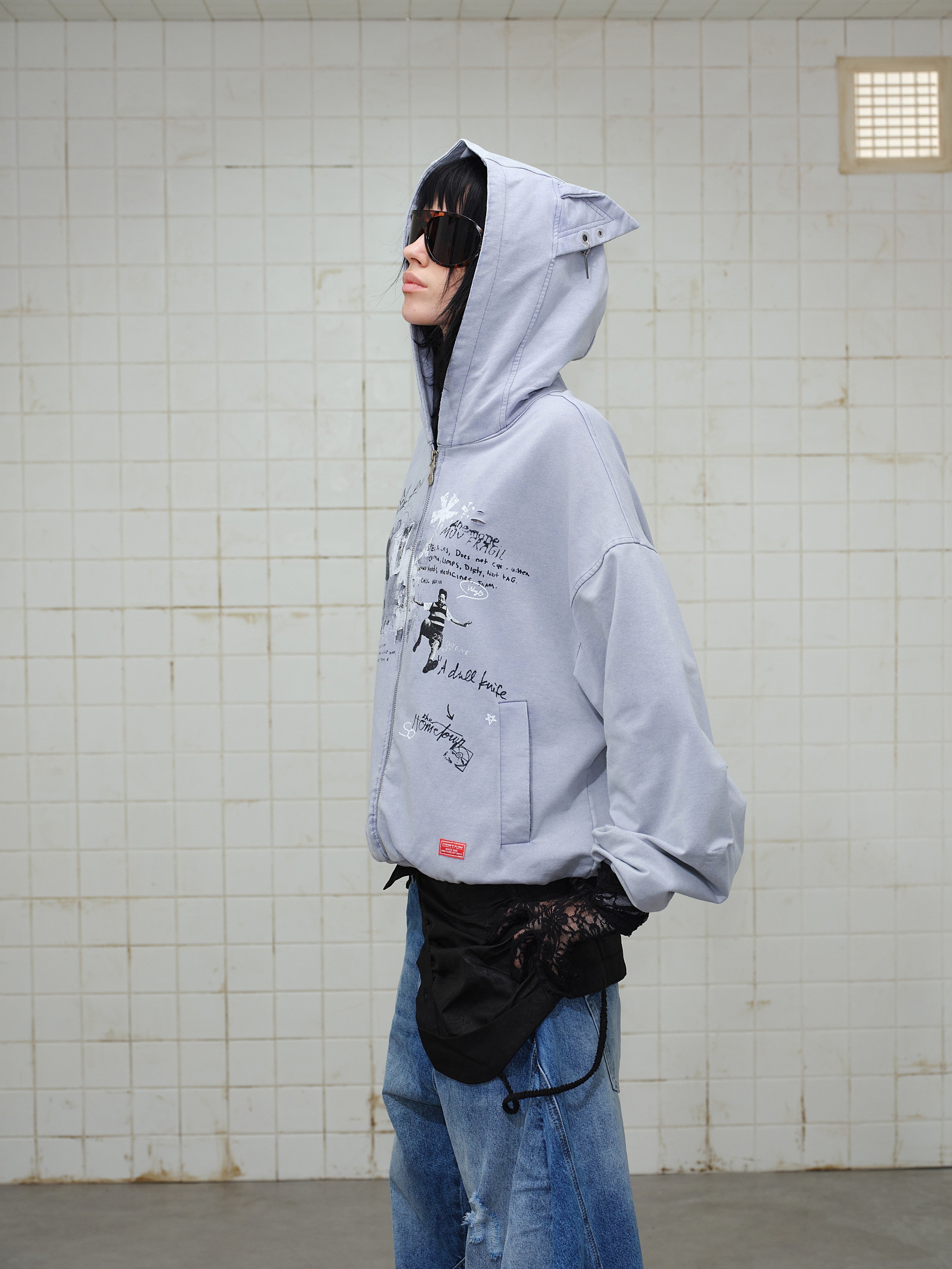 3-6-5.shop Gradient Graphic Zip Hoodie