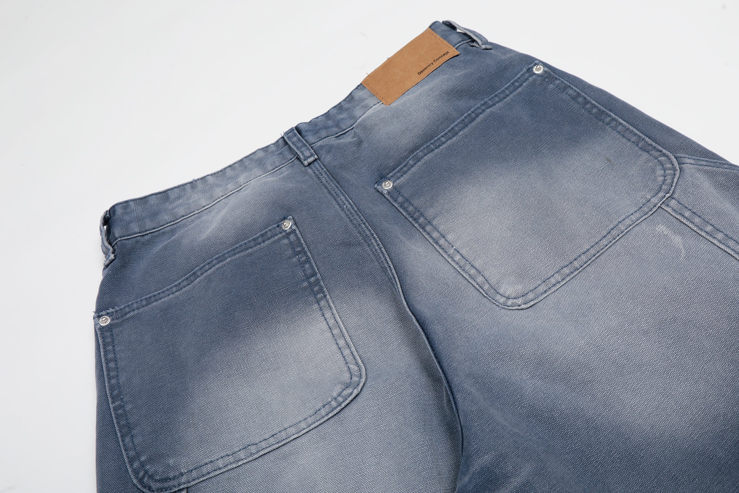 3-6-5.shop Washed Wrinkle Effect Denim Jeans