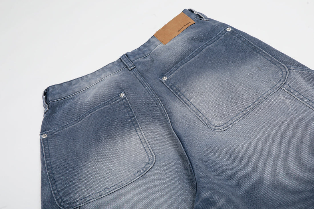 3-6-5.shop Washed Wrinkle Effect Denim Jeans