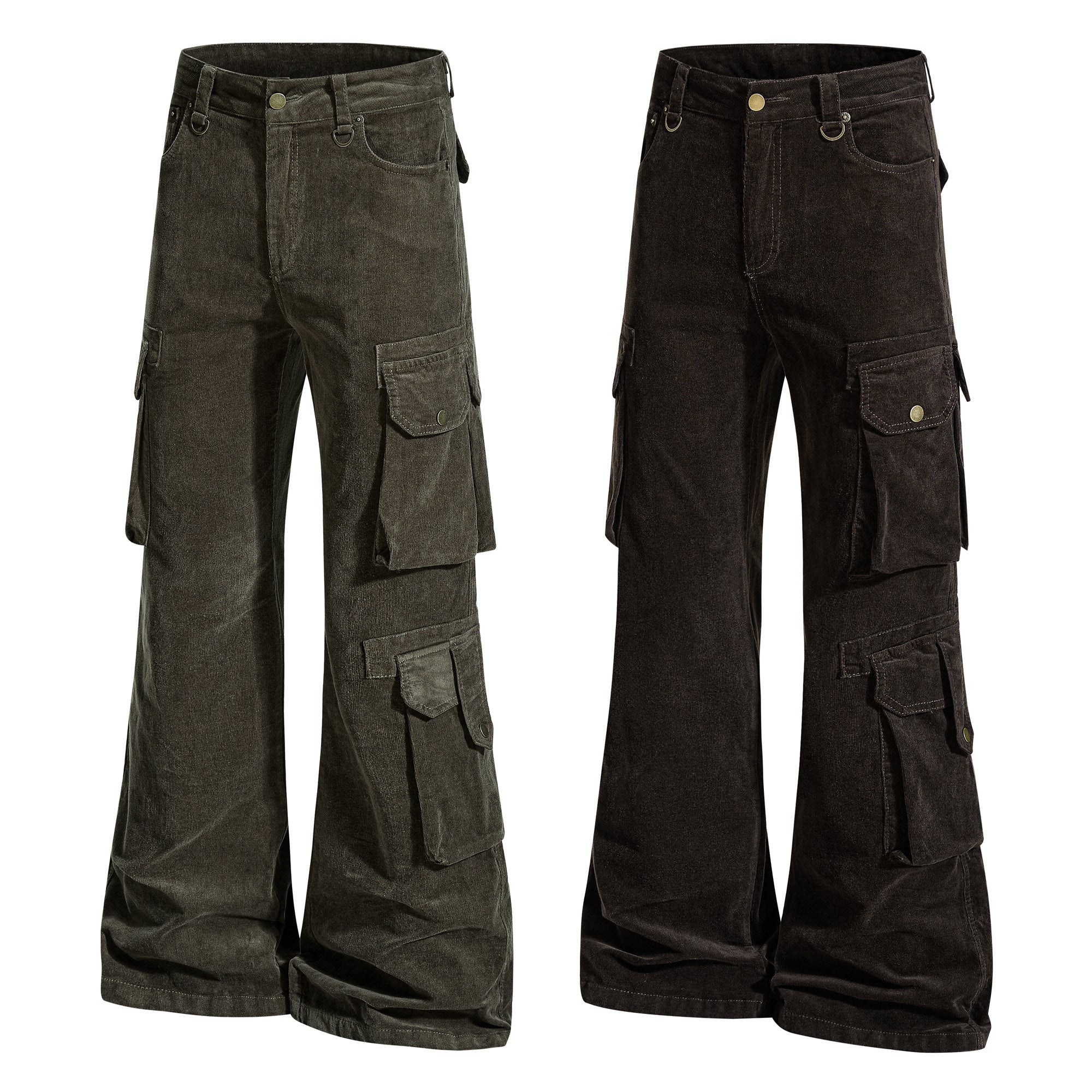 3-6-5.shop Washed Utility Flared Pants