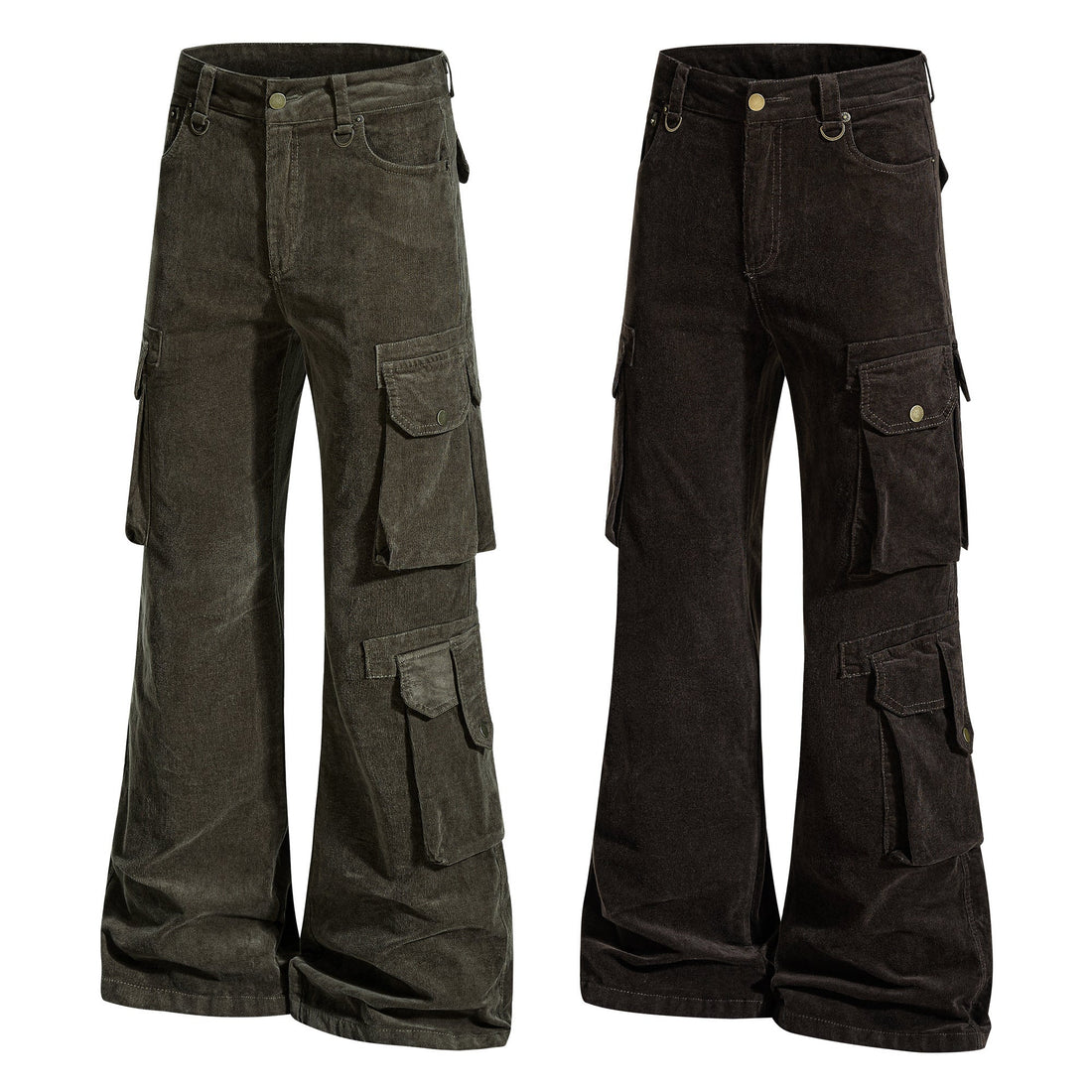 3-6-5.shop Washed Utility Flared Pants