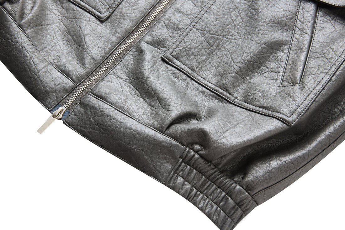 3-6-5.shop Classic Utility PU Jacket
