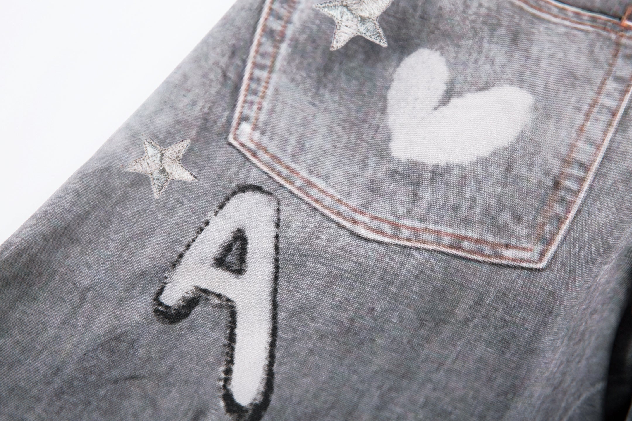 3-6-5.shop Cat Print Barrel Denim Pants
