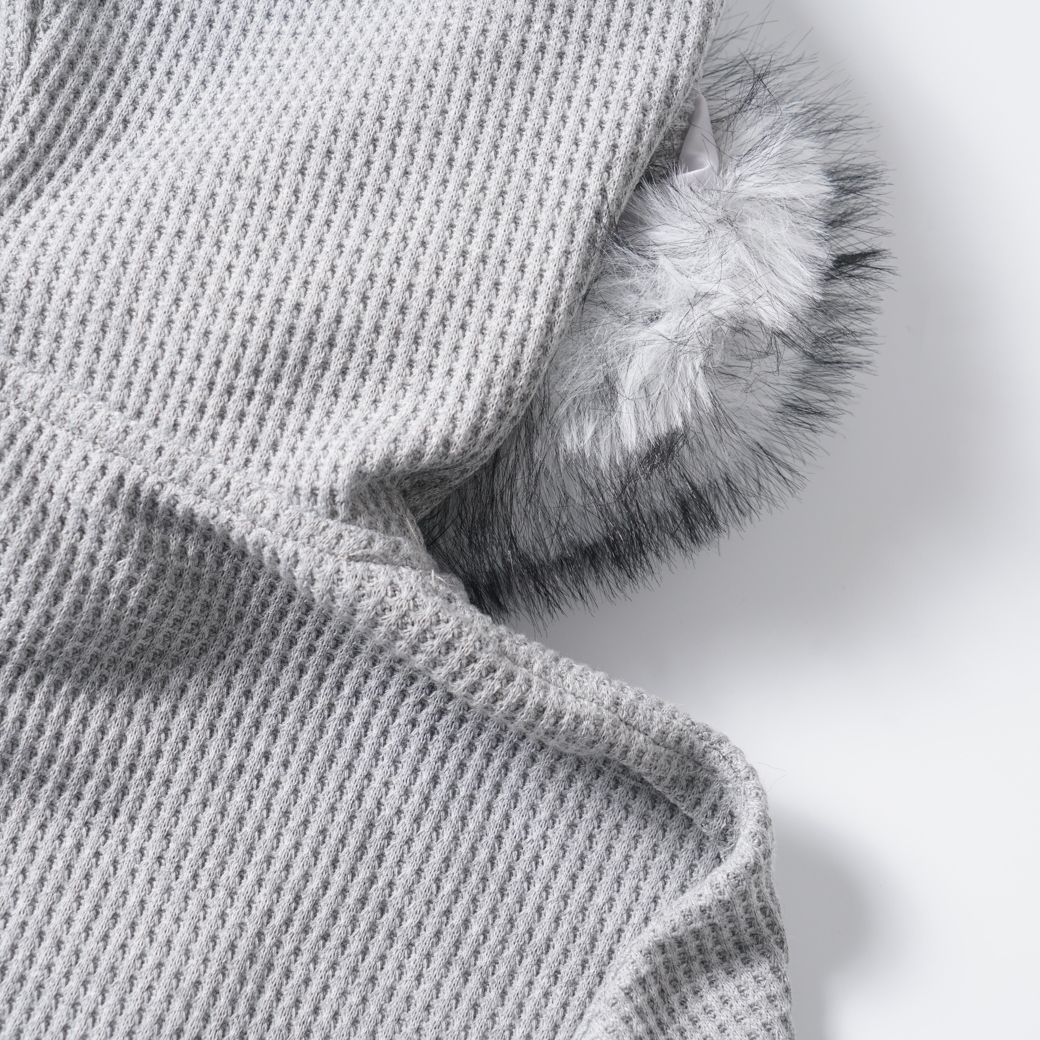 3-6-5.shop Faux Fur Trim Zip-Up Hoodie