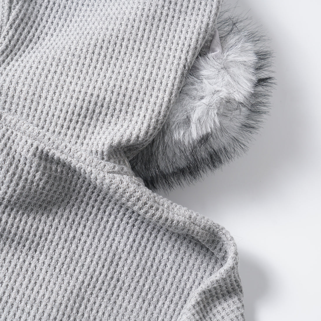 3-6-5.shop Faux Fur Trim Zip-Up Hoodie