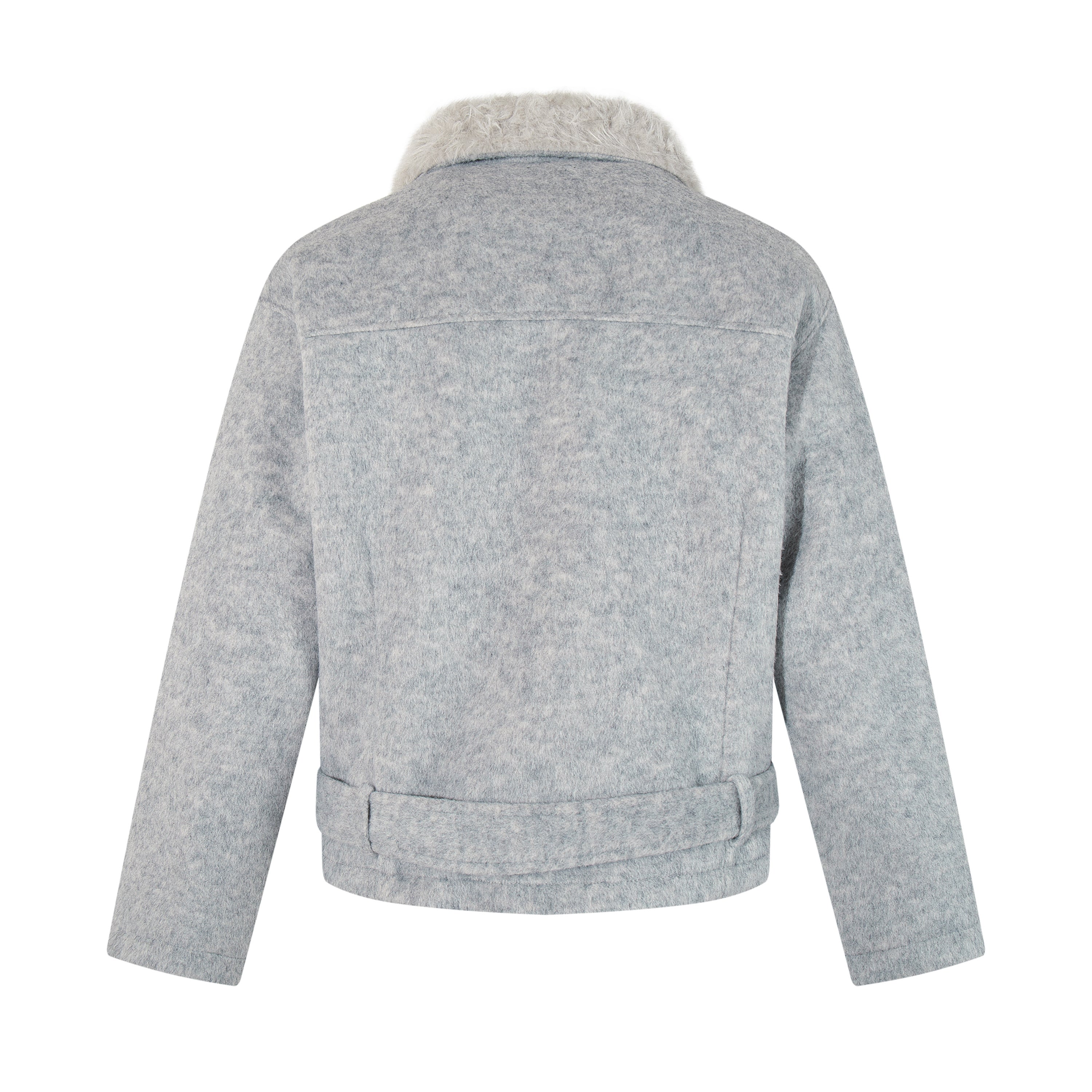 3-6-5.shop Fur-Collar Belted Jacket