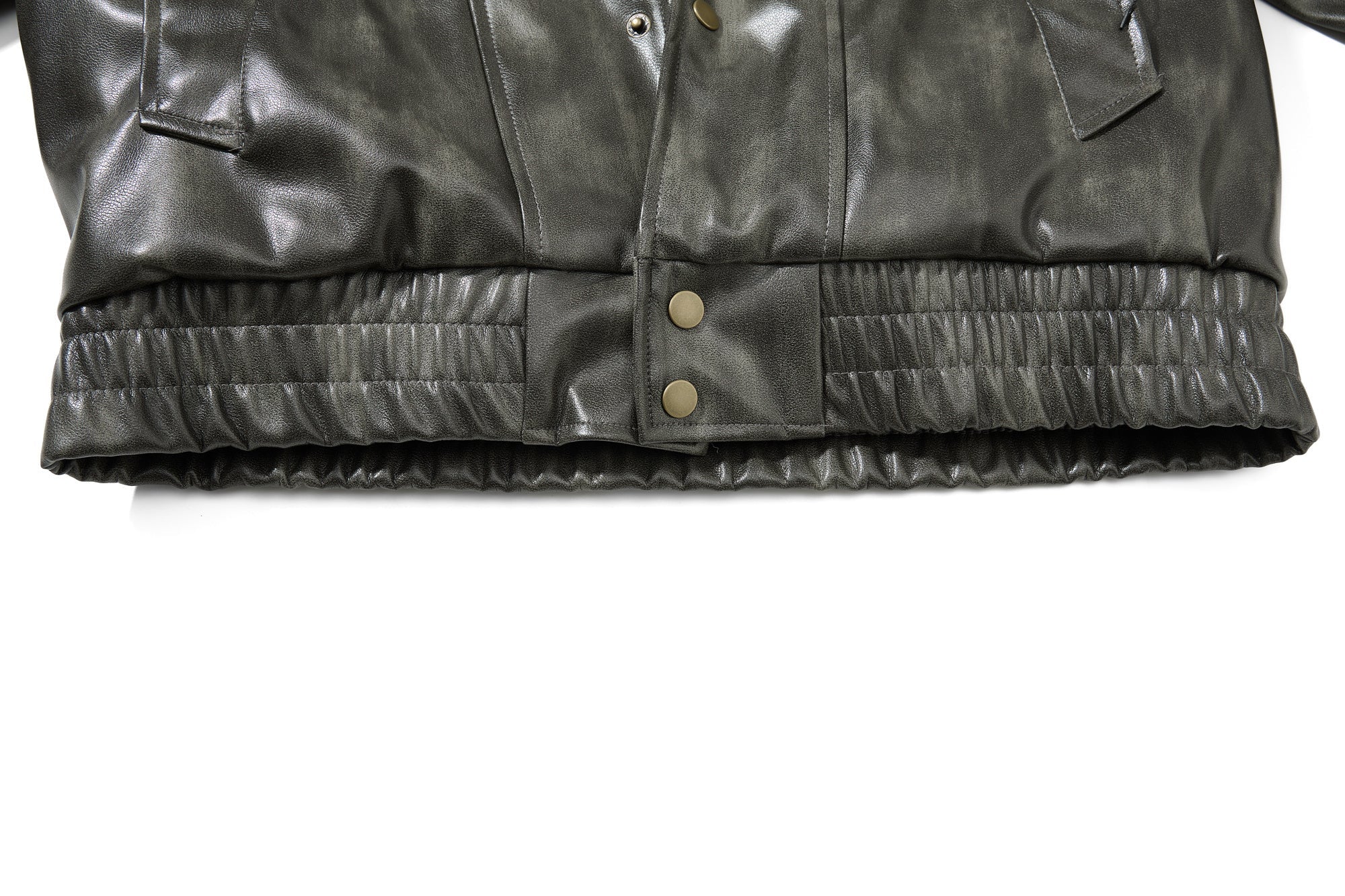 3-6-5.shop Faux Leather Bomber Jacket