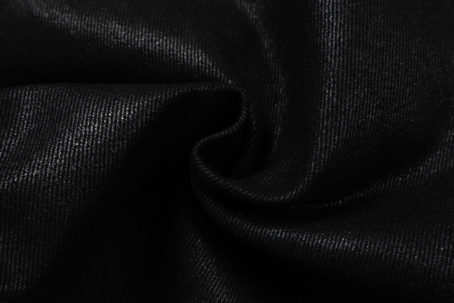 3-6-5.shop Curved-Stitch Leather Denim Pants