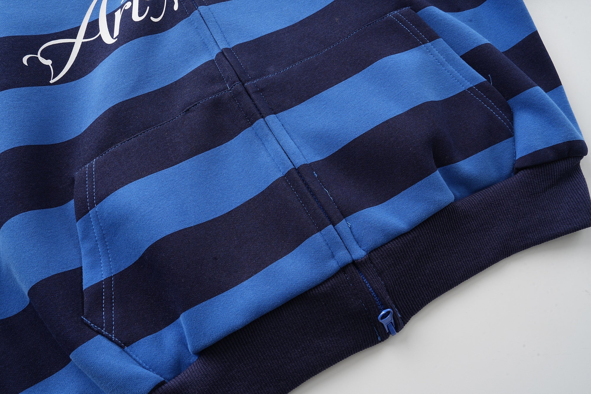 3-6-5.shop Striped Zip Hoodie