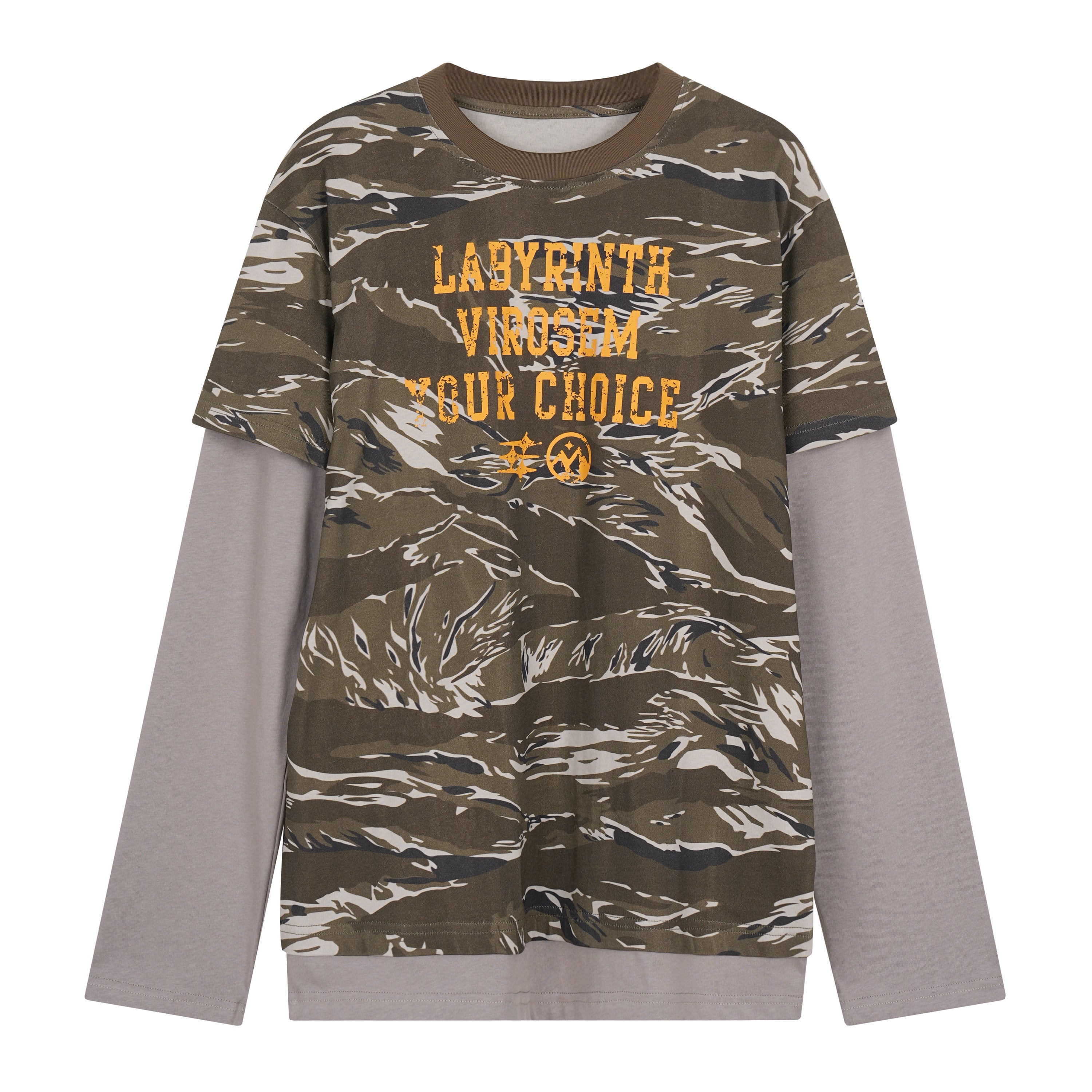 3-6-5.shop Camo Layered Long Sleeve Tee*