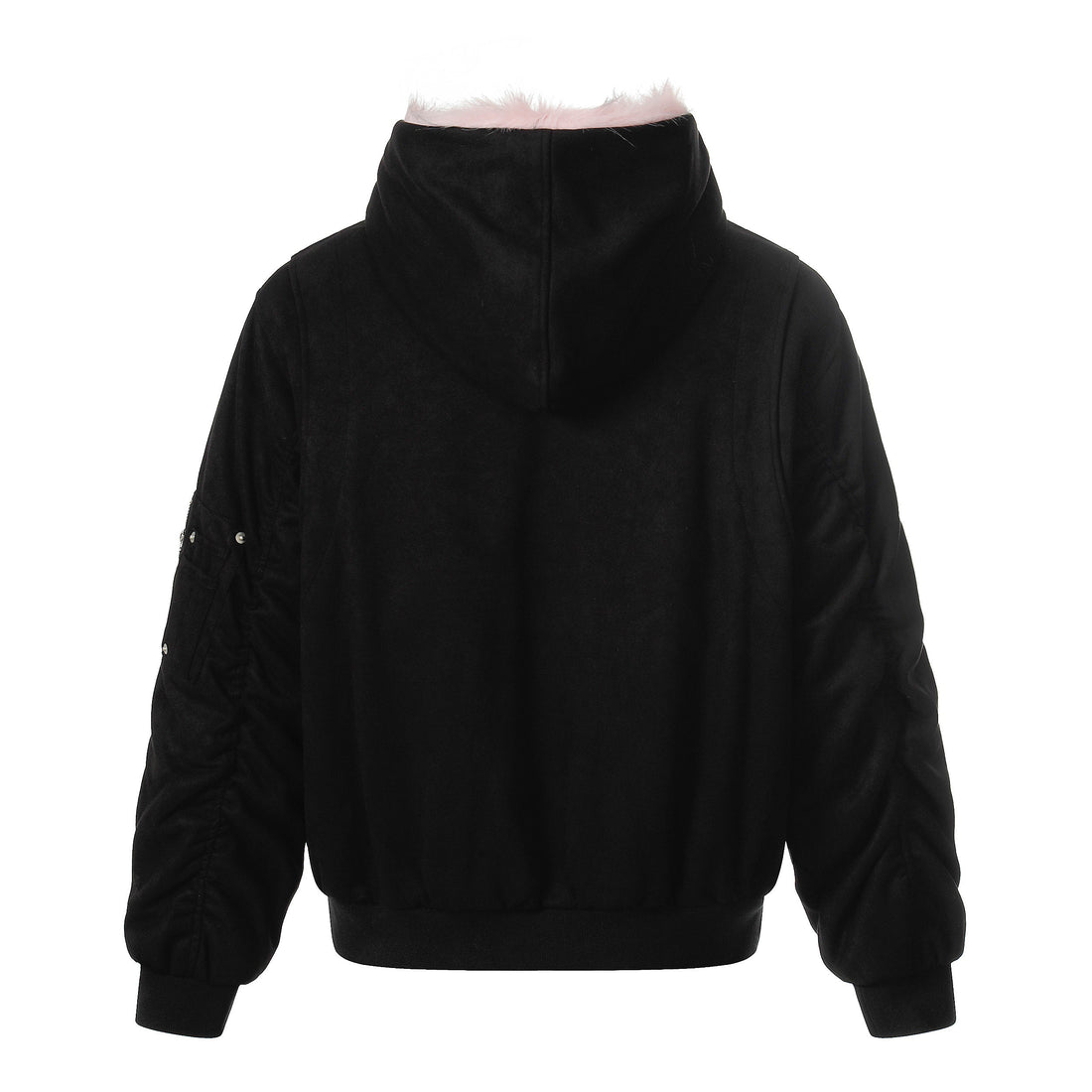 3-6-5.shop Reversible Faux Suede Fur Hooded Jacket