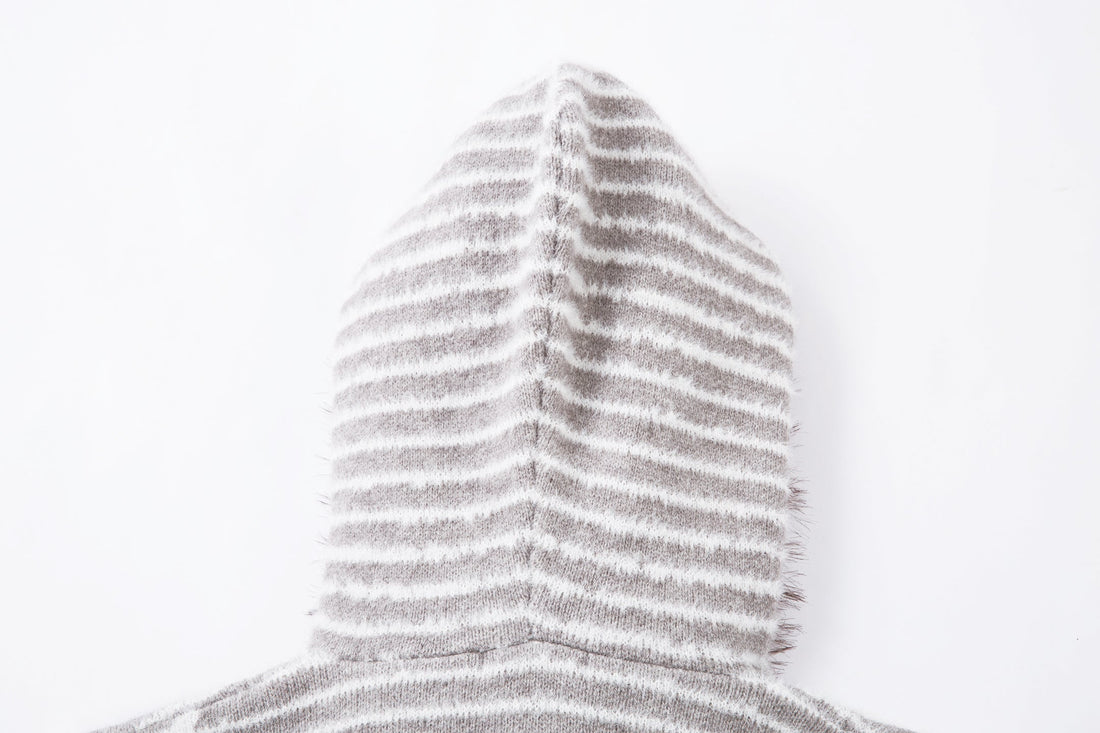 3-6-5.shop Star Knit Faux Fur Hoodie