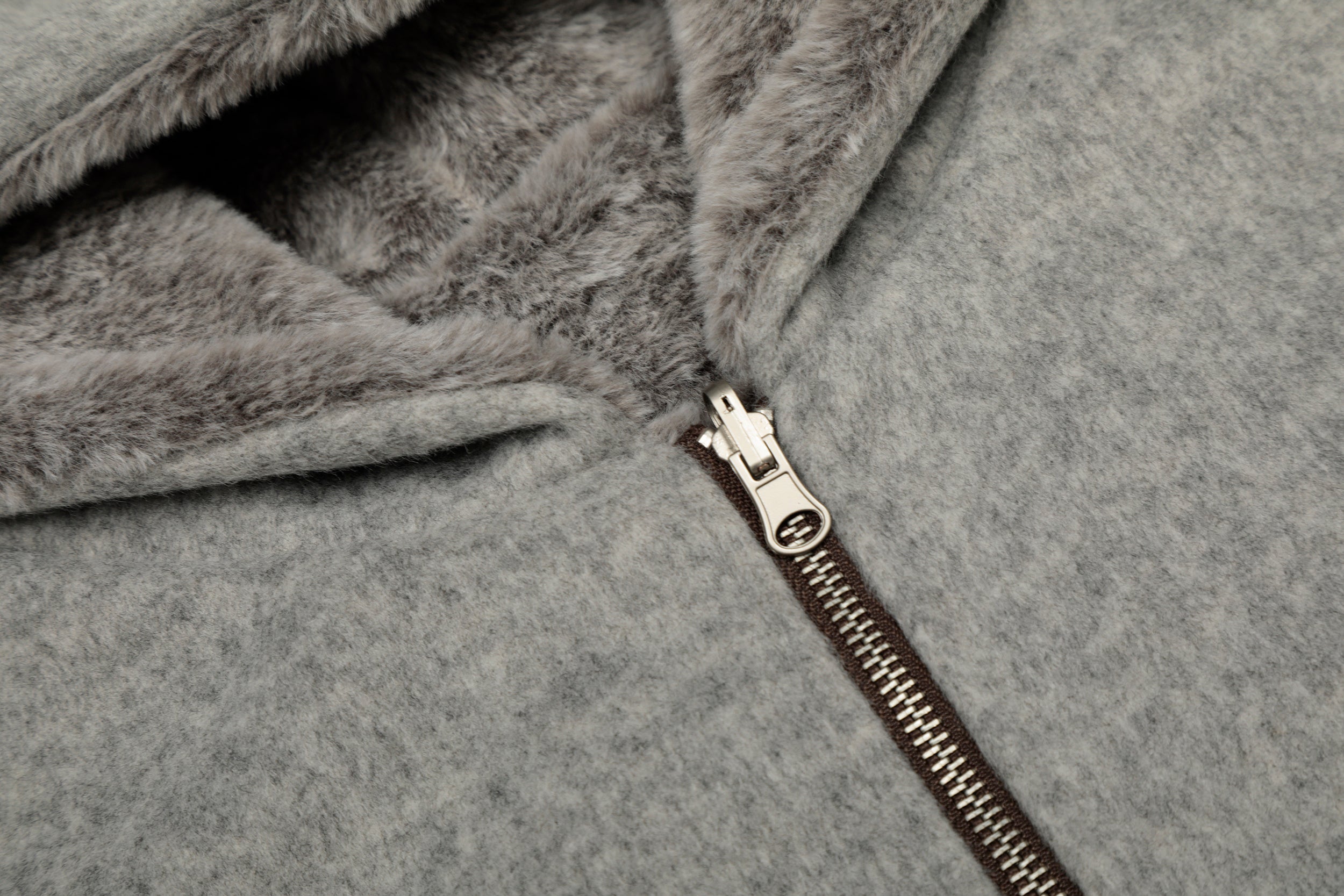 3-6-5.shop Wool Blend Fleece Hooded Bomber Jacket