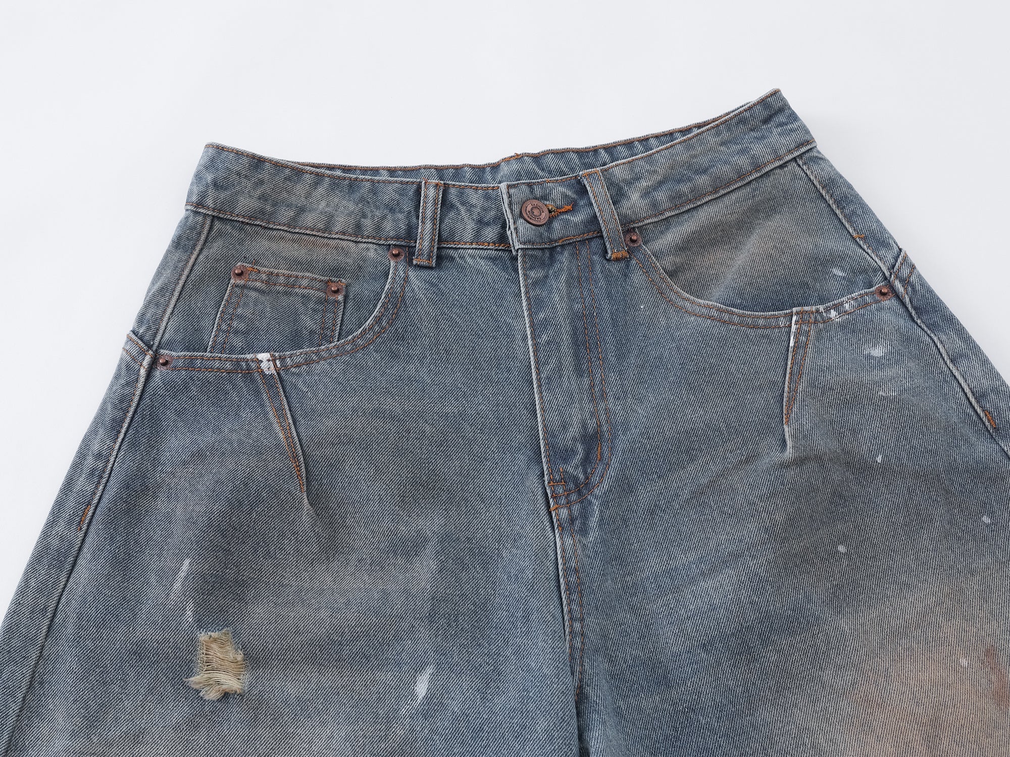 3-6-5.shop Vintage Washed Distressed Jeans
