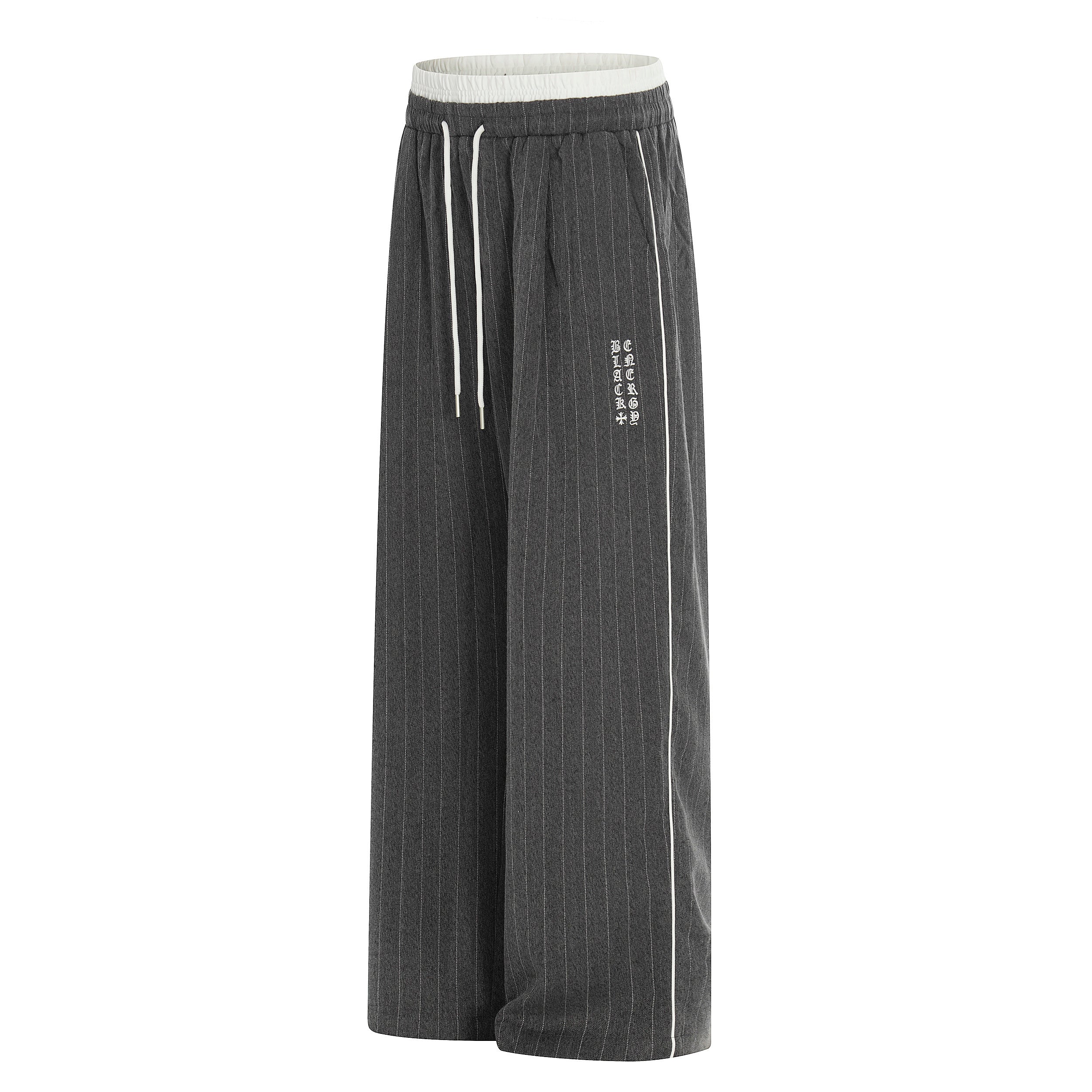 3-6-5.shop Pinstripe Wide-Leg Track Pants