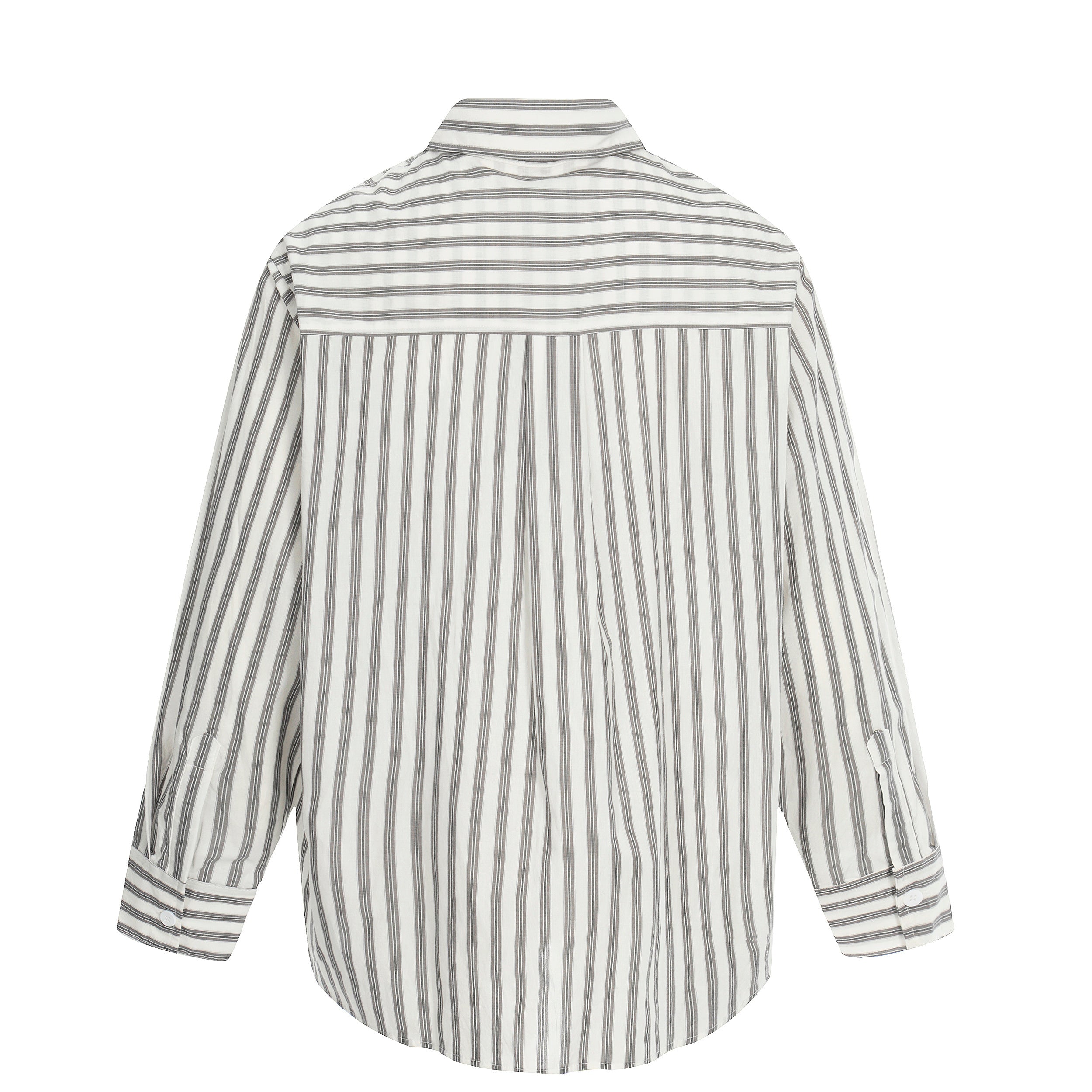 3-6-5.shop Striped Tie-Detail Button-Up Shirt