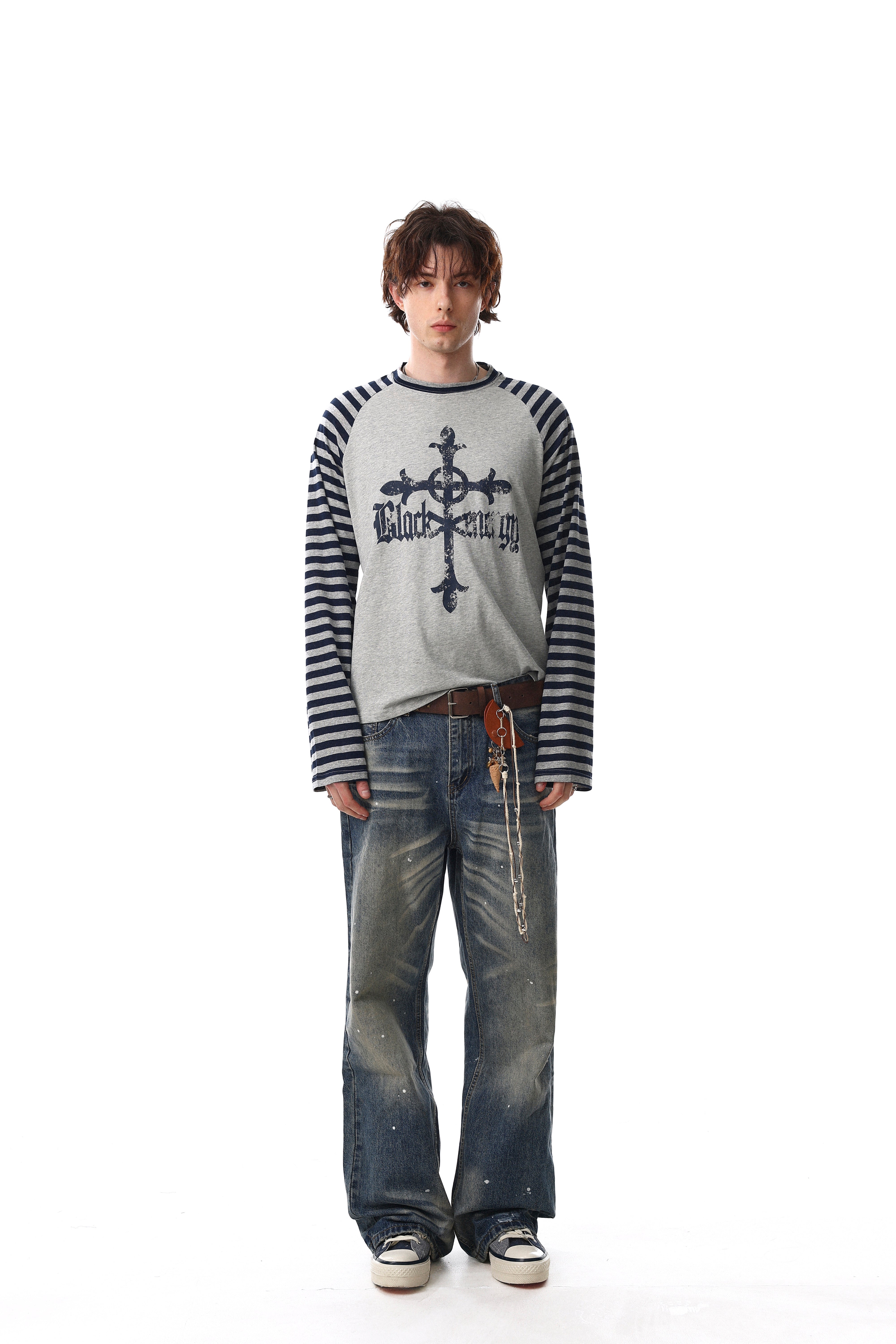 3-6-5.shop Cross Graphic Raglan Long Sleeve Tee
