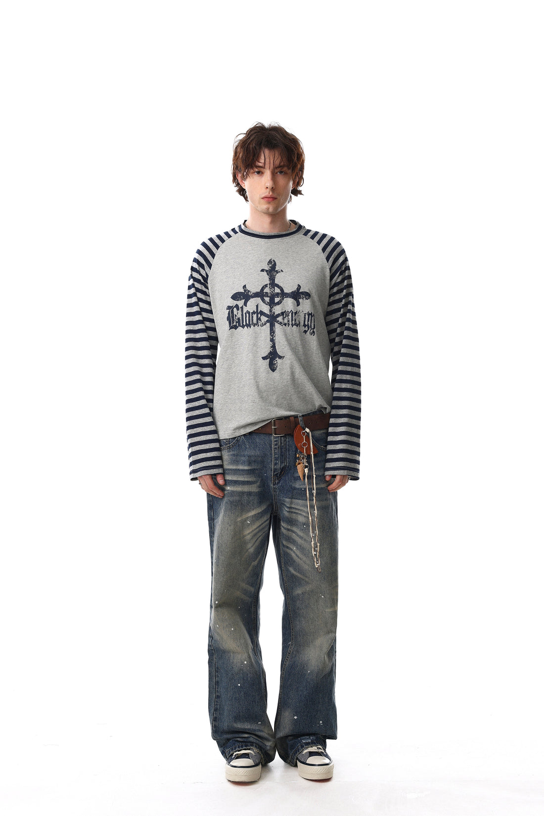 3-6-5.shop Cross Graphic Raglan Long Sleeve Tee