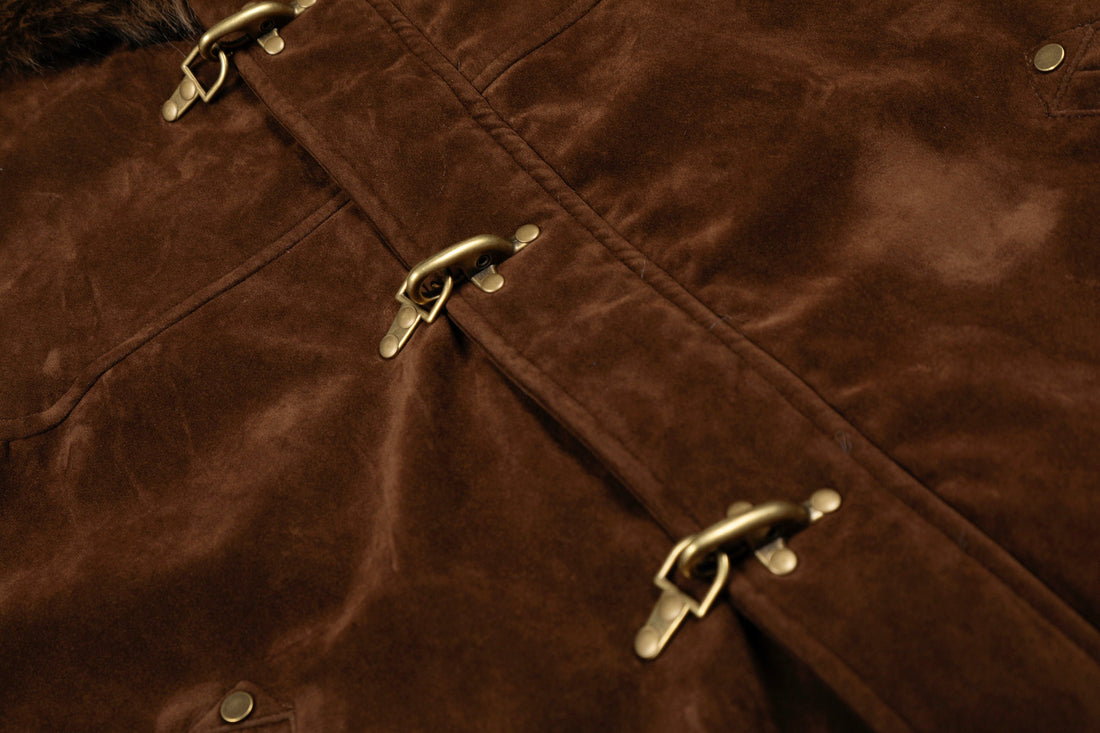 3-6-5.shop Faux Suede Fur-Lined Jacket