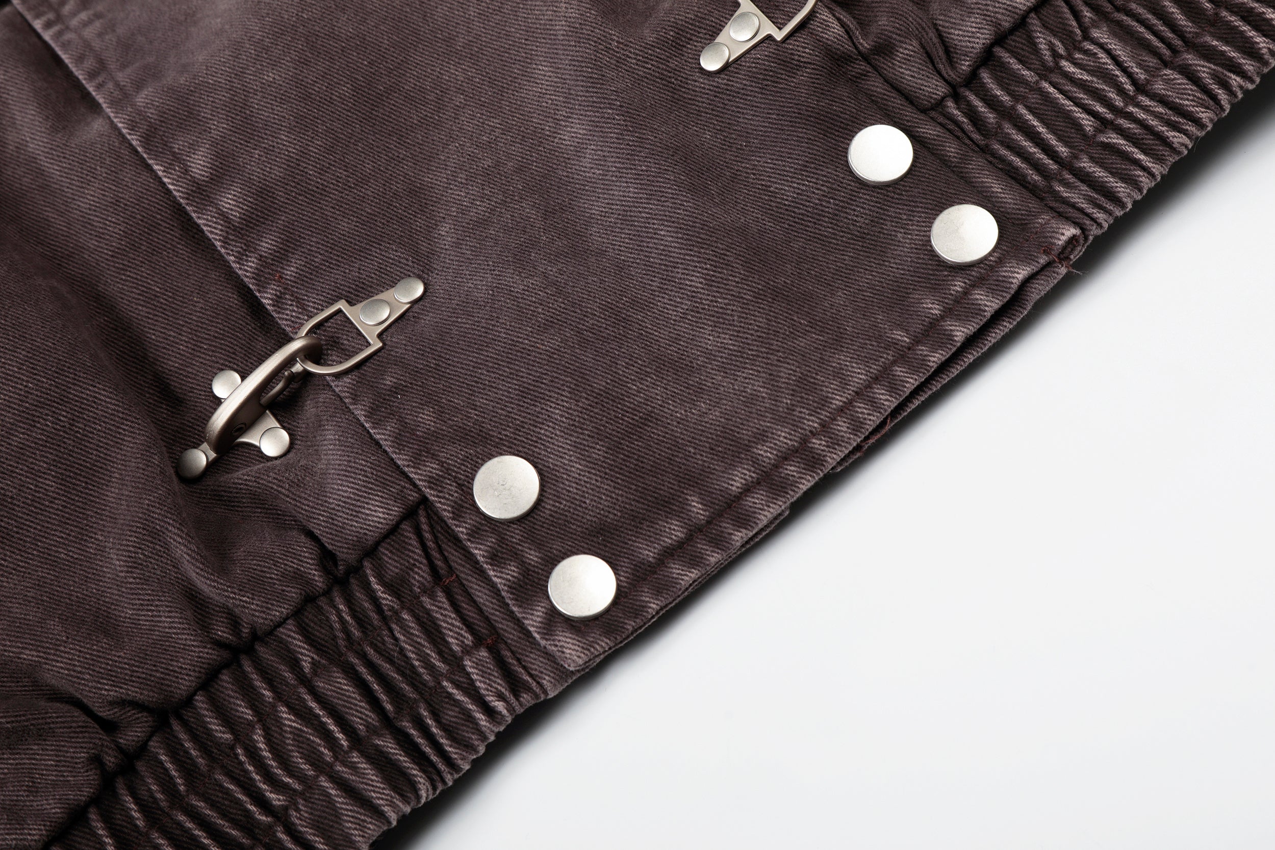 3-6-5.shop Buckle Detail Washed Hooded Jacket