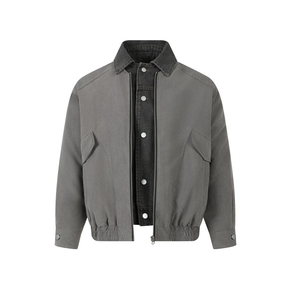 3-6-5.shop Vintage Contrast-Collar Cotton Jacket