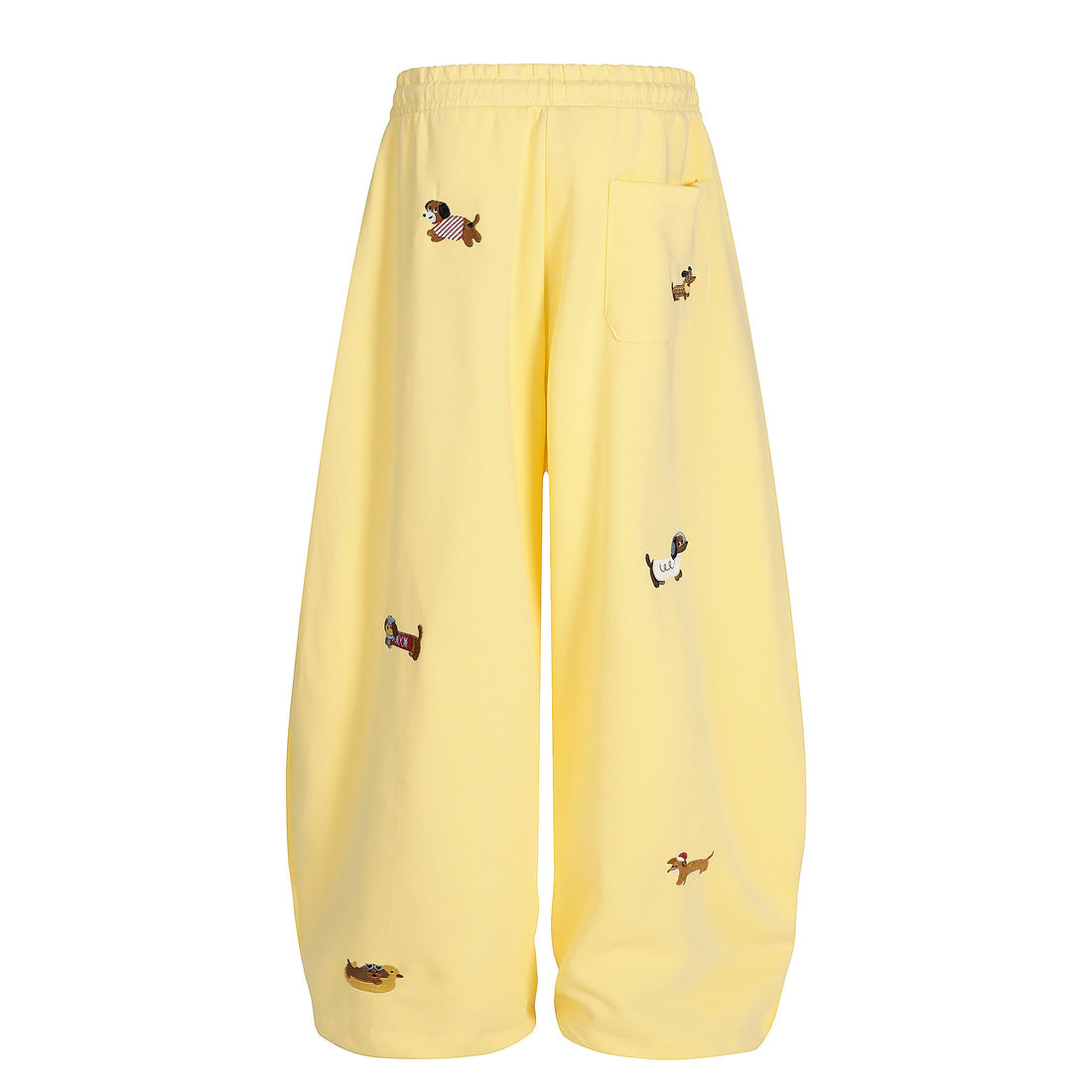 3-6-5.shop Embroidered Dog Motif Sweatpants