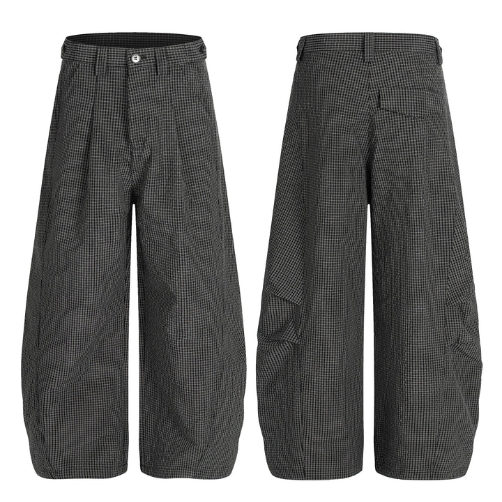 3-6-5.shop Checked Curved-Leg Pants