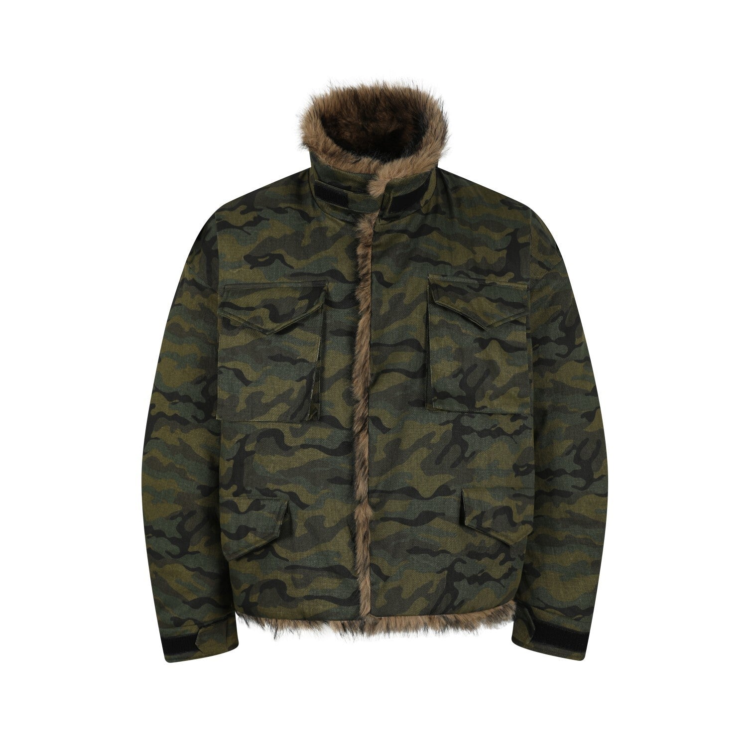 3-6-5.shop Camo Fur-Lined Jacket