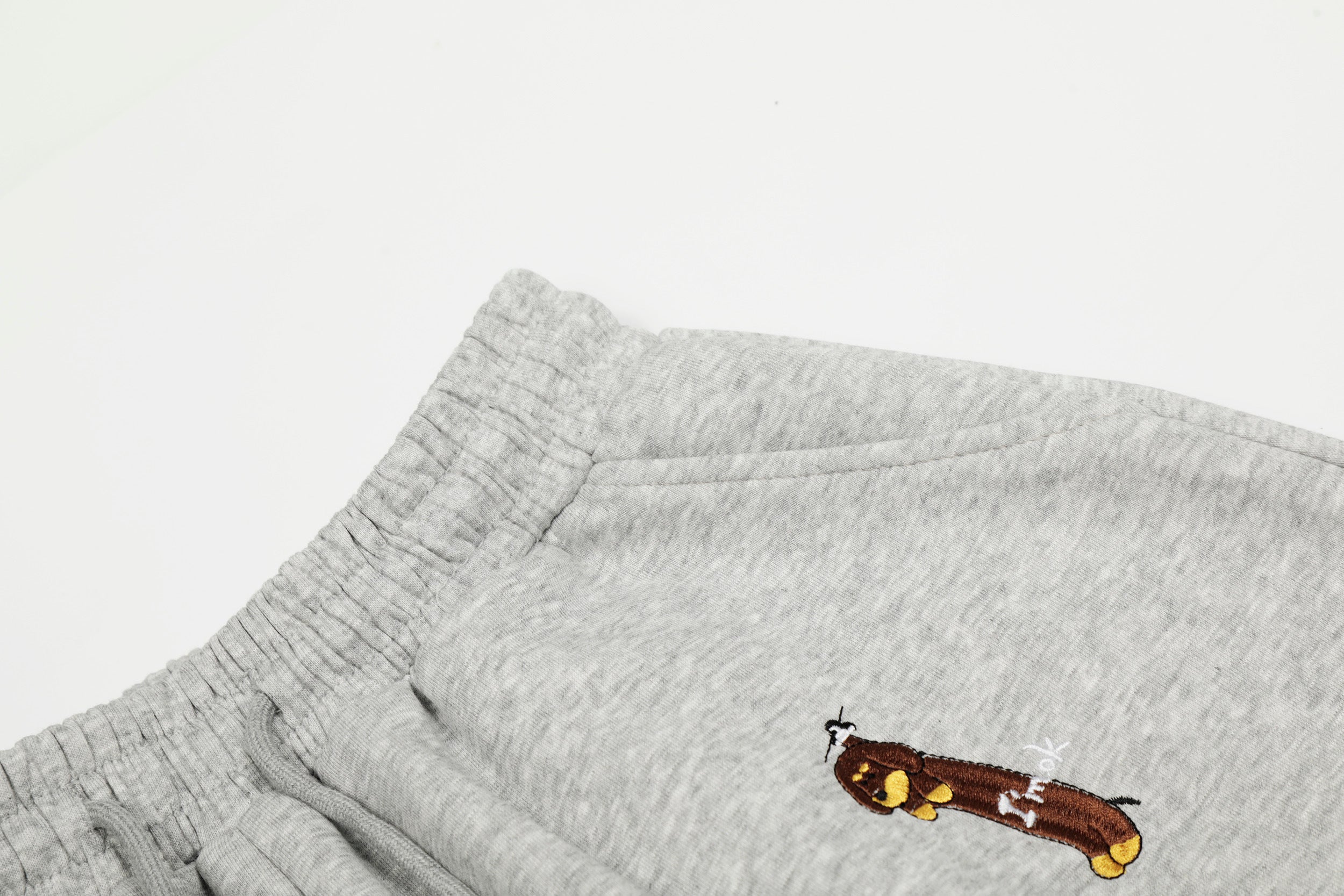 3-6-5.shop Embroidered Dog Motif Sweatpants