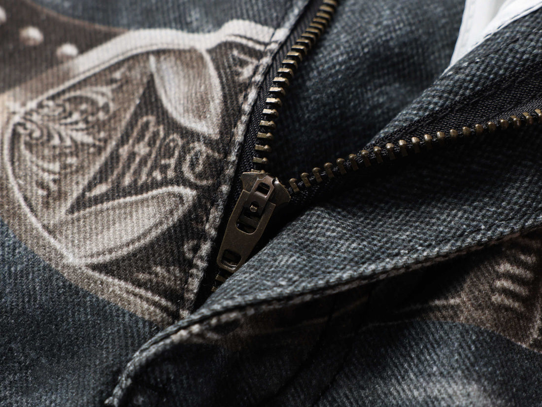 3-6-5.shop Washed Studded Wide-Leg Jeans