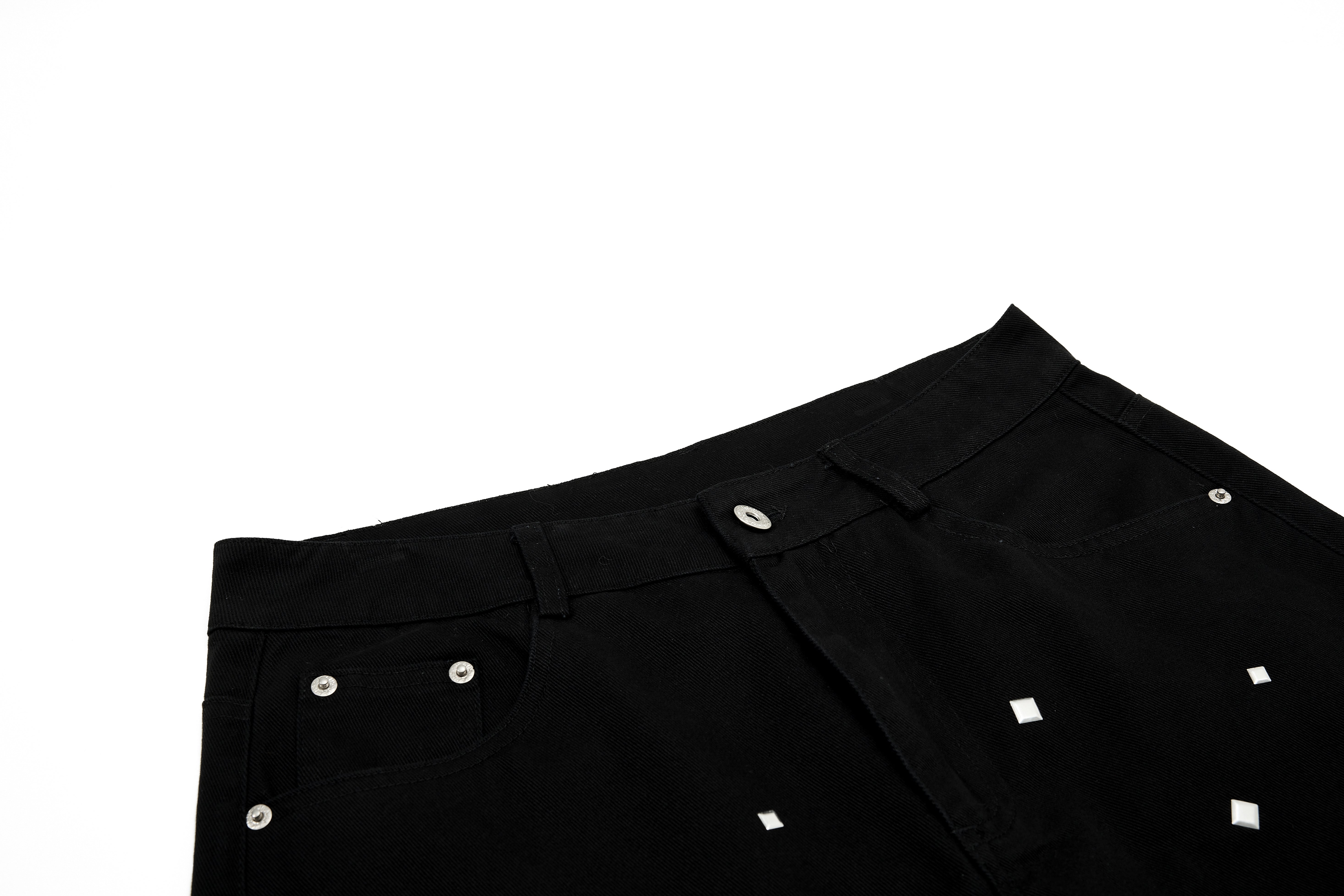 3-6-5.shop Stud Detail Wide-Leg Pants