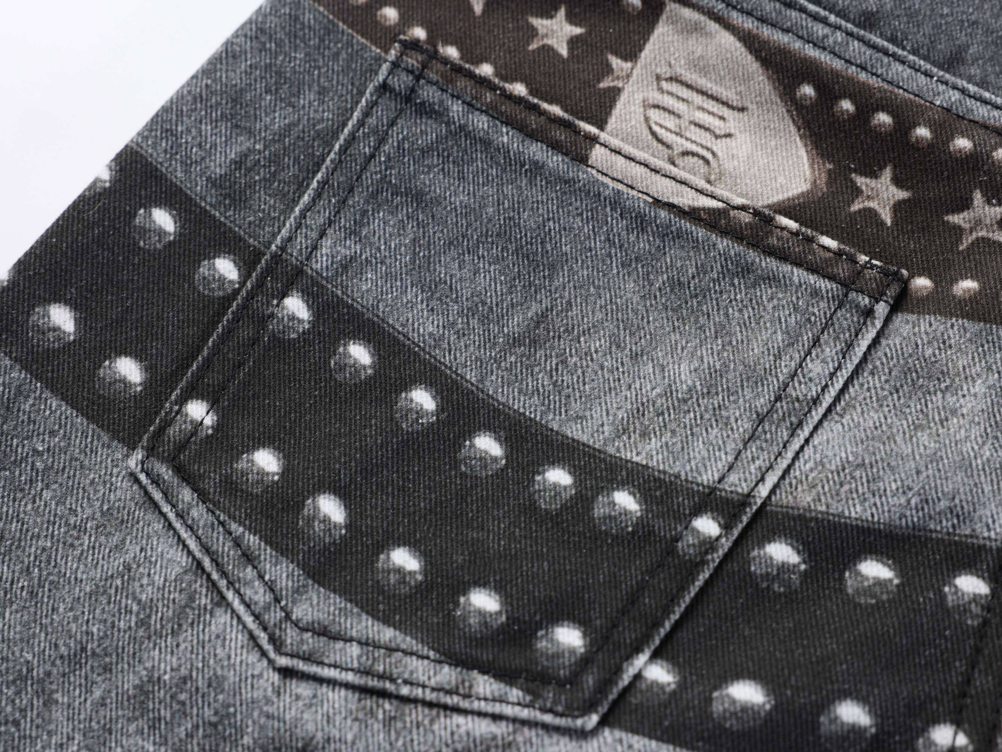 3-6-5.shop Washed Studded Wide-Leg Jeans