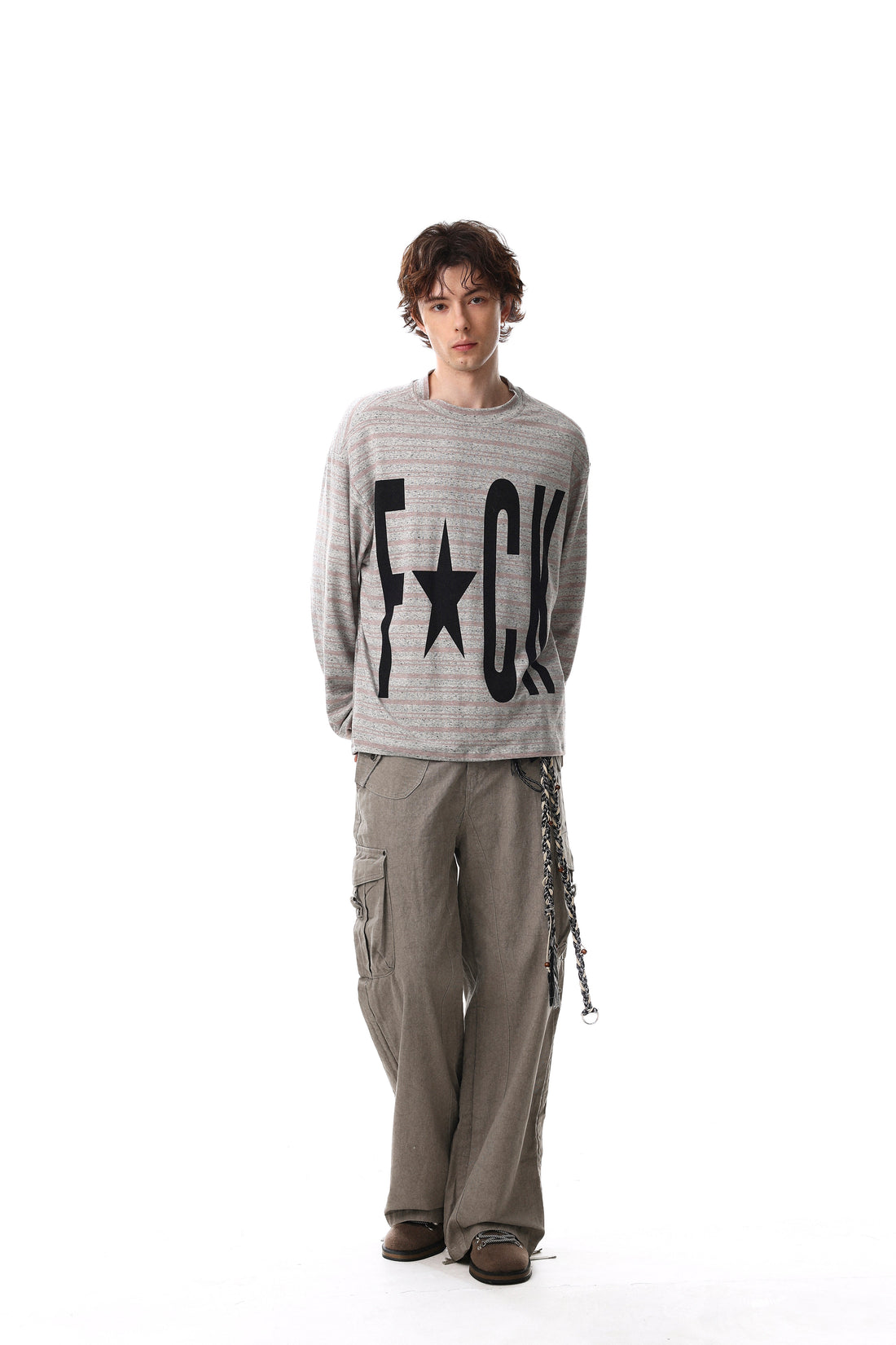 3-6-5.shop Graphic Striped Long Sleeve Tee